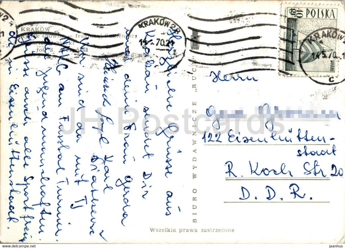 Krakow - Rynek Glowny - Main Market - 1970 - Poland - used