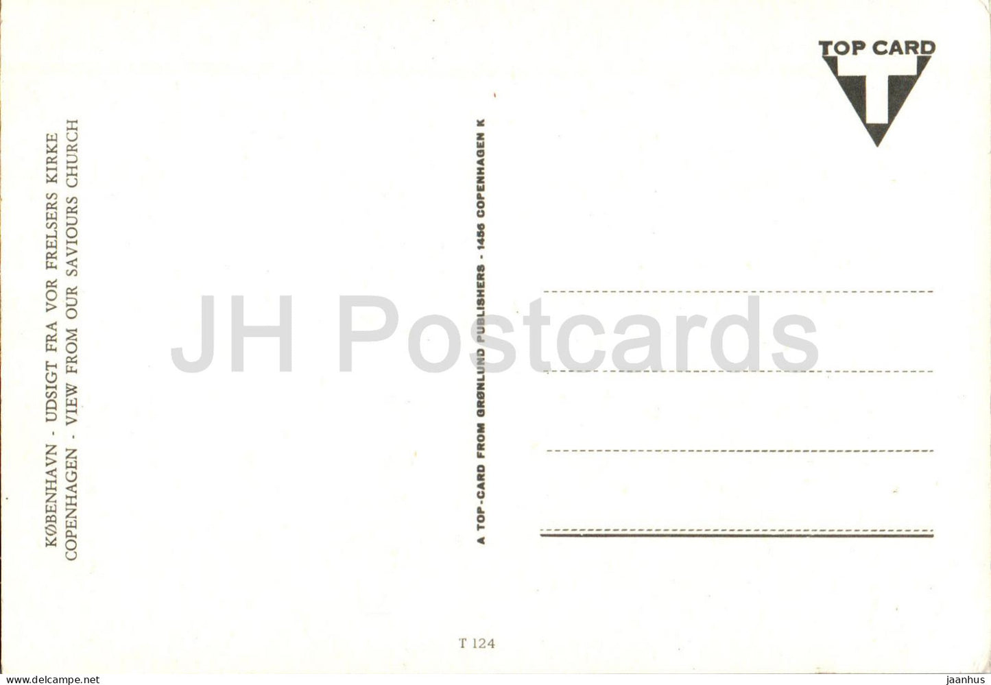Copenhague - Kobenhavn - Udsigt fra vor Frelsers Kirke - Vue depuis l'église de Notre Sauveur - T 124 - Danemark - inutilisé
