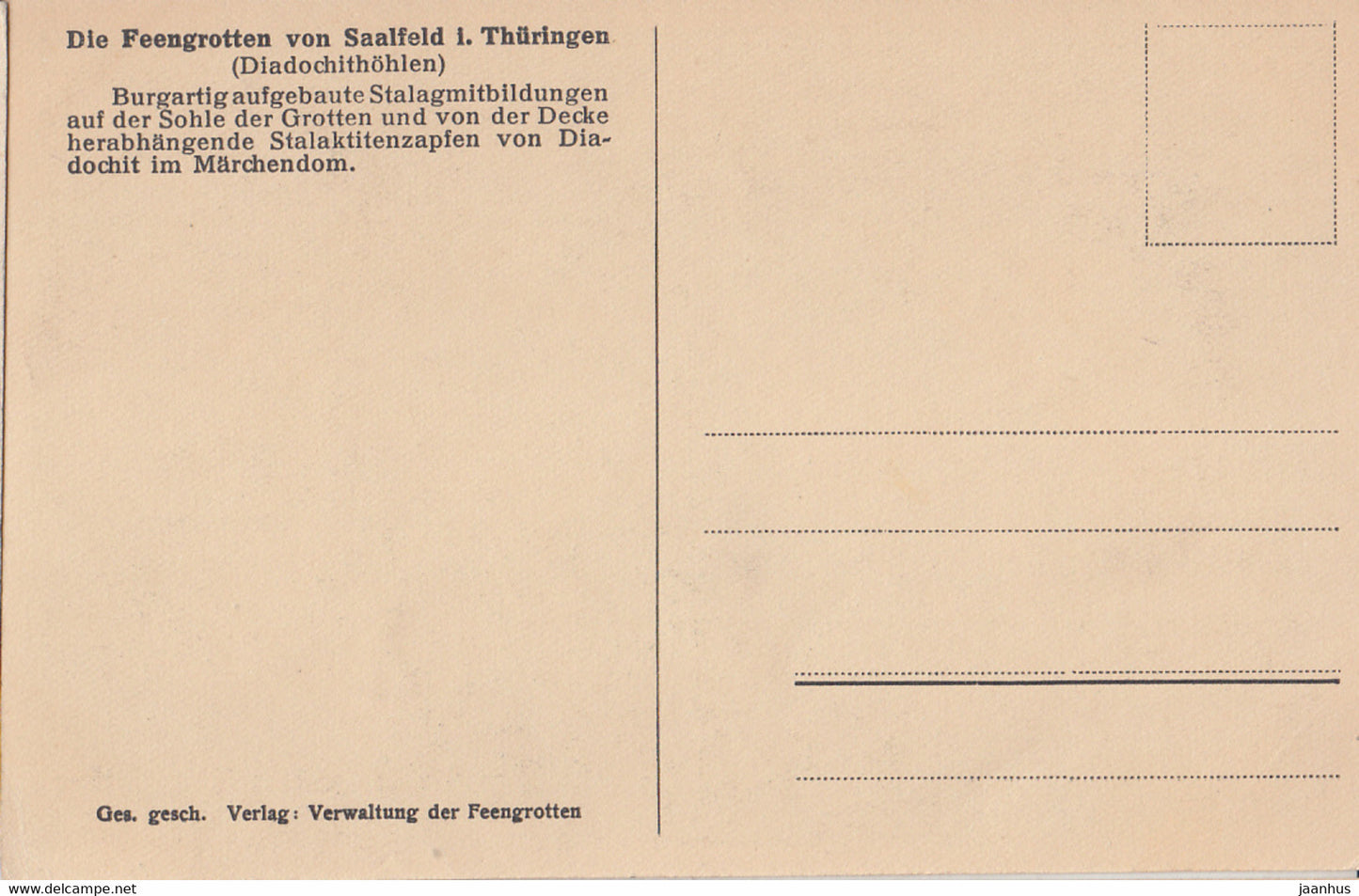 Die Gralsburg im Marchendom - Die Feengrotten von Saalfeld i Thuringen - old postcard - Germany - unused