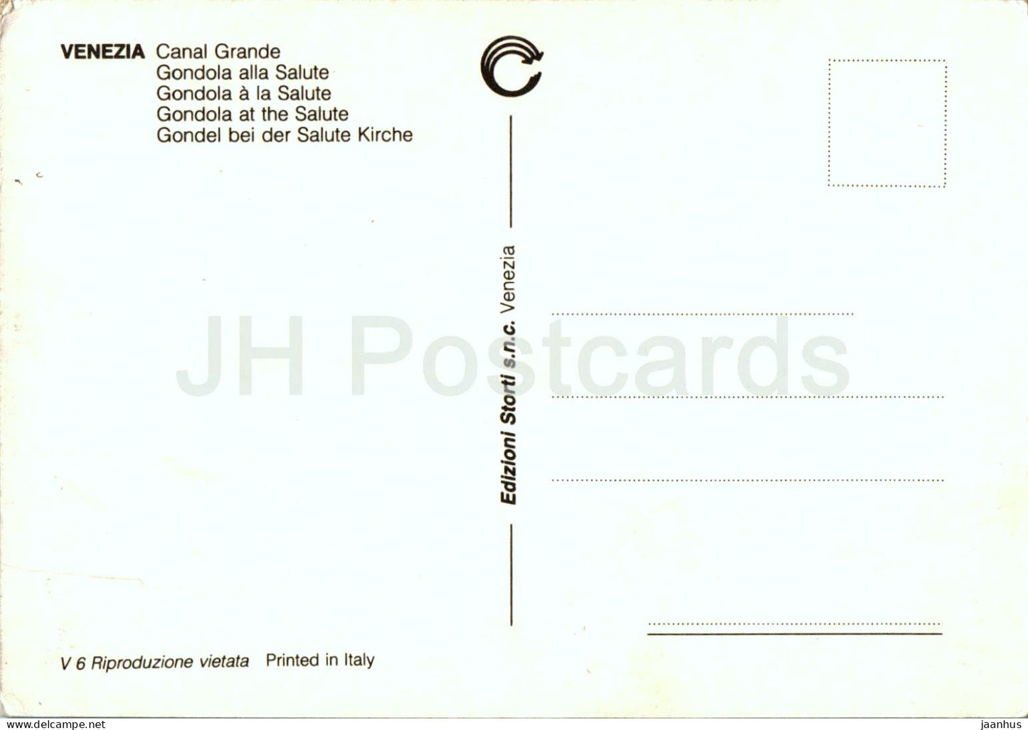 Venezia - Venedig - Canal Grande - Gondola alla Salute - Gondel am Salute - Gondel - Boot - Italien - unbenutzt