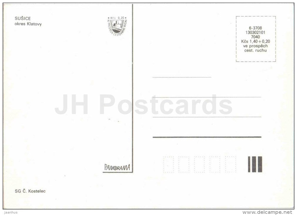 Susice - Klatovy district - bridge - monastery - architecture - town views - Czechoslovakia - Czech - unused - JH Postcards