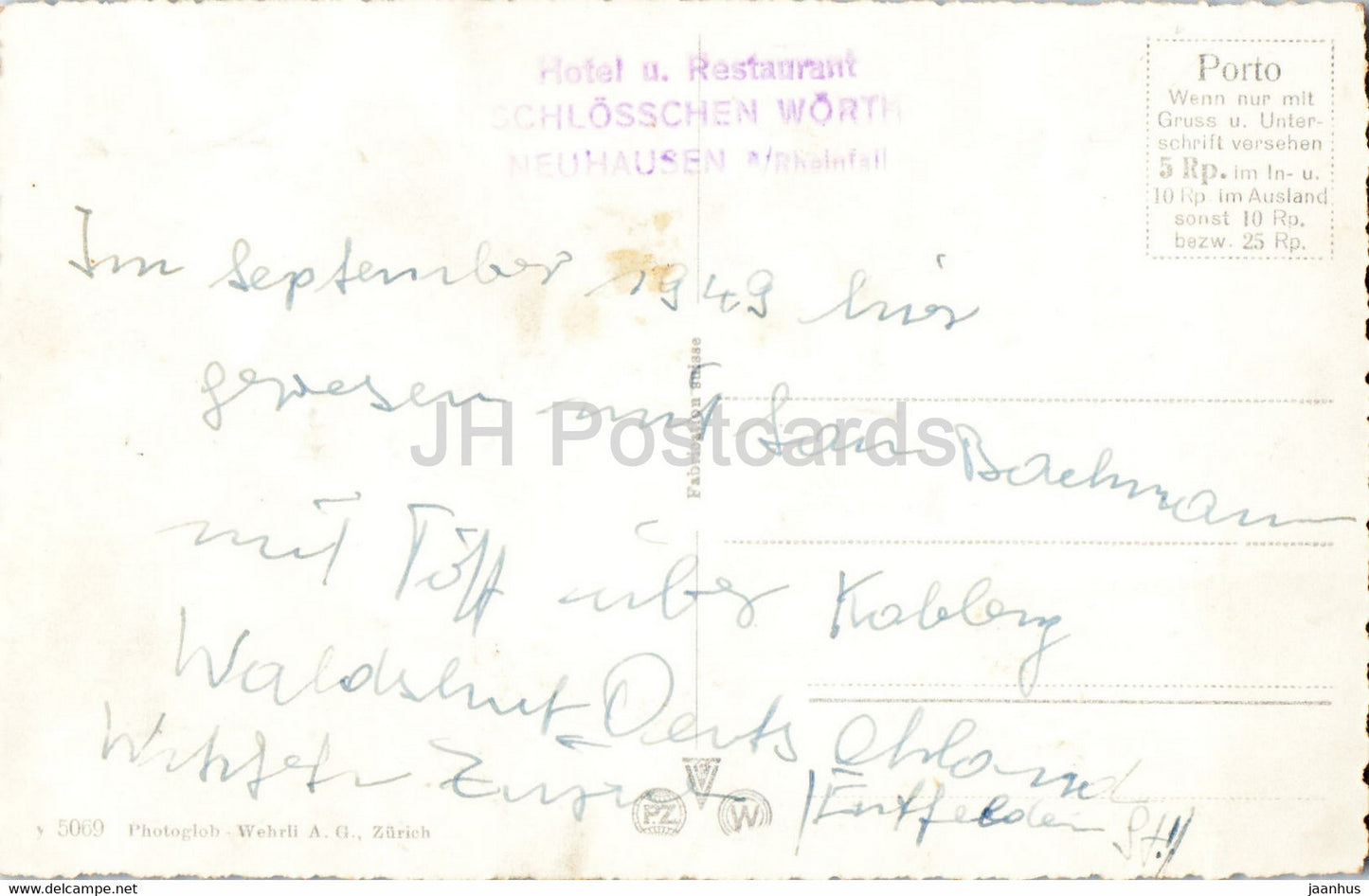 Rheinfall - cascade - 5069 - carte postale ancienne - Suisse - occasion