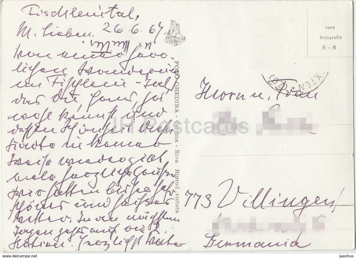 Val Fiscalina m 1454 m - Cima Dodici 3094 m - Fischleintal - Zwolfter K. - Italie - 1967 - occasion