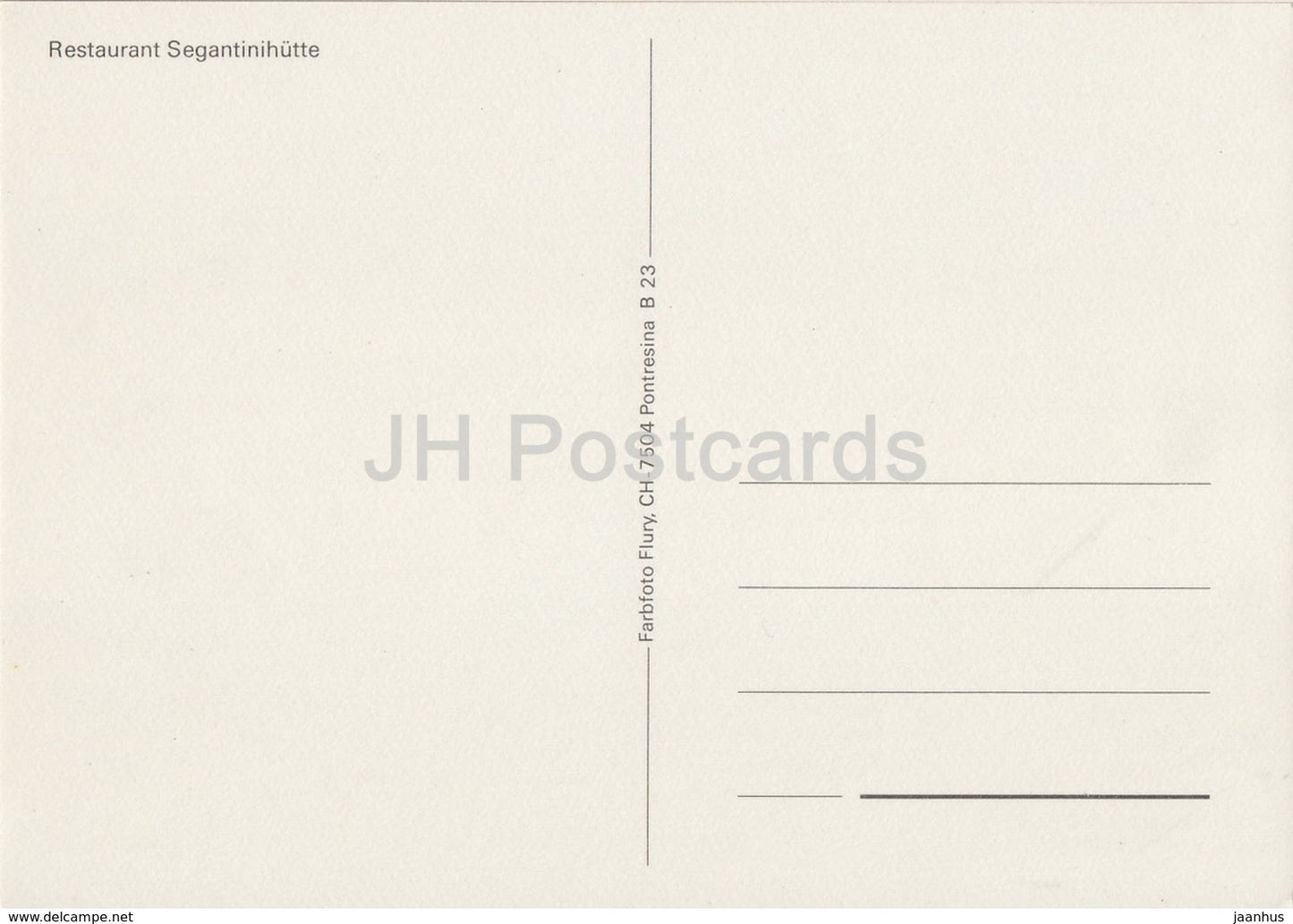 Restaurant Segantinihutte - Switzerland - unused