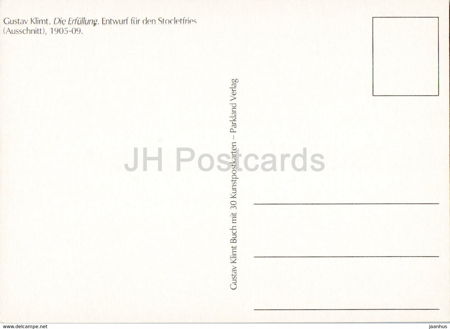 peinture de Gustav Klimt - Die Erfullung - Entwurf fur den Stocletfries - Art autrichien - Autriche - inutilisé