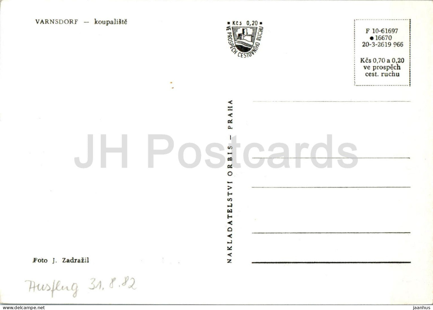 Varnsdorf - koupaliste - 1982 - République tchèque - Tchécoslovaquie - d'occasion