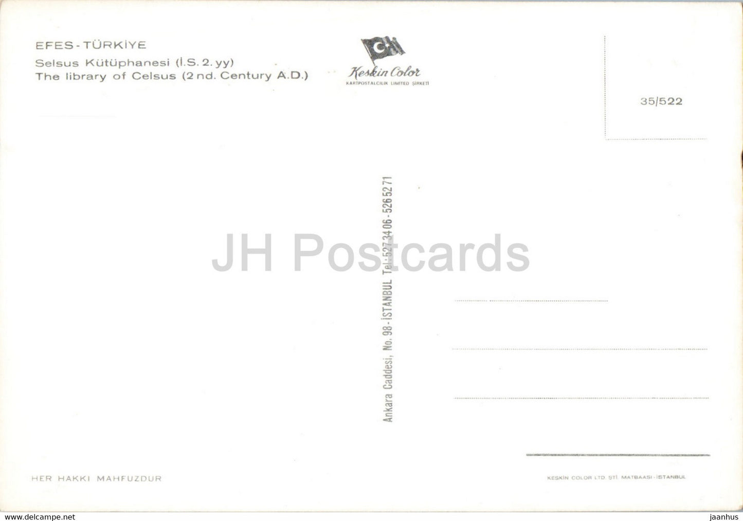 Efes - Ephèse - La Bibliothèque de Celsus - monde antique - 35/522 - Keskin - Turquie - inutilisé