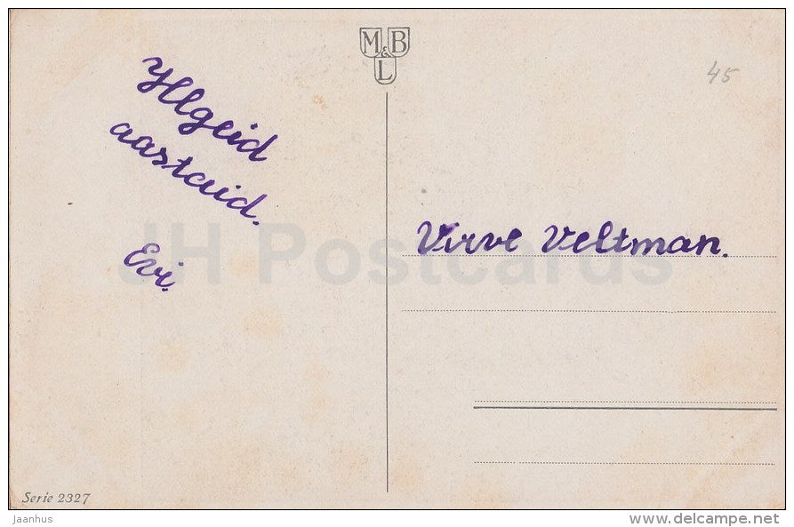 painting by C. Sporleder - Fruhlingslied - girl - serie 2327 - MBL - German Art - old postcard - Germany - used - JH Postcards