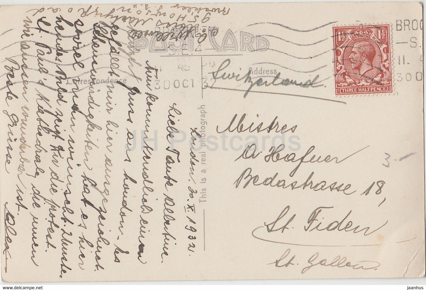 London - St Paul's Cathedral - 19193 - old postcard - 1932 - England - United Kingdom - used