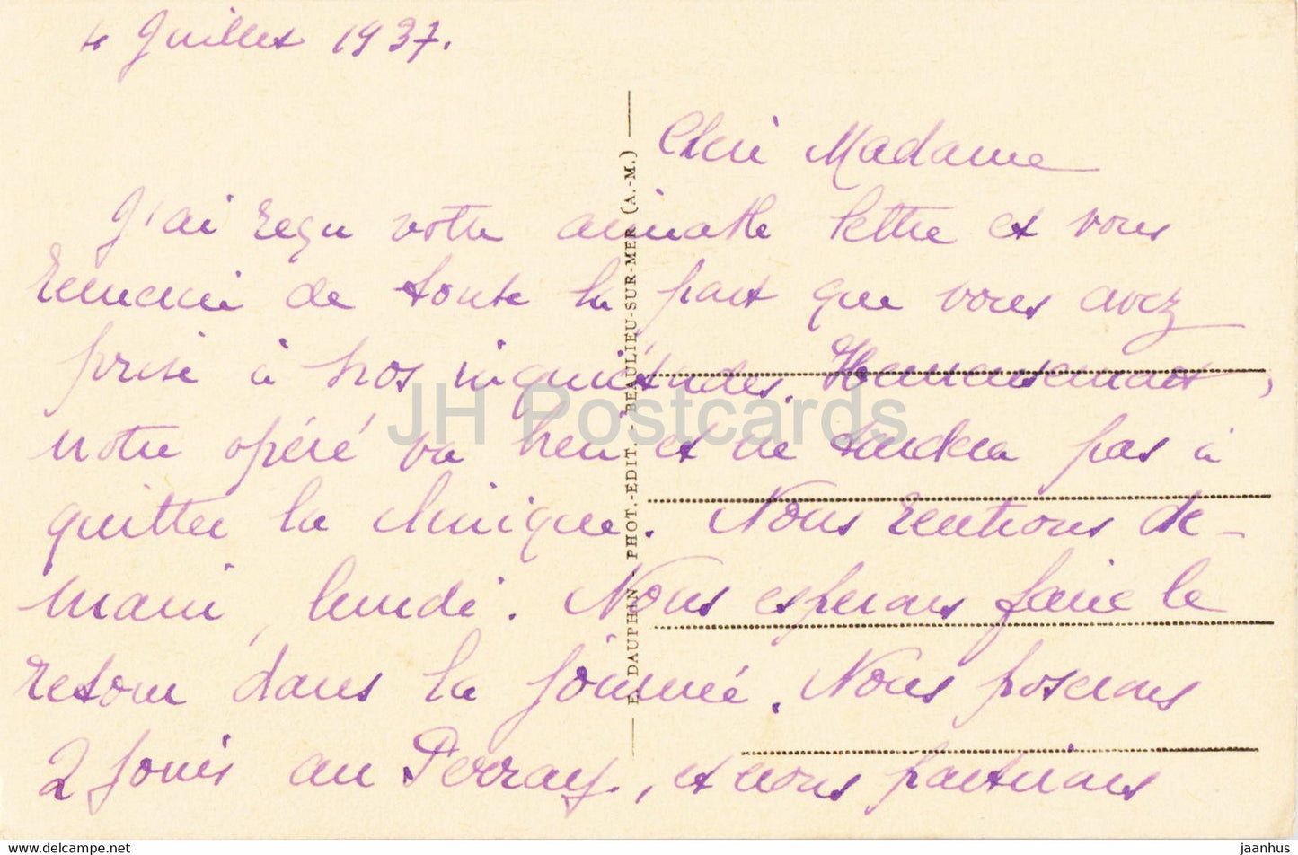 Vue Generale et le Grand Marchet 2561 m - old postcard - 1937 - France - used