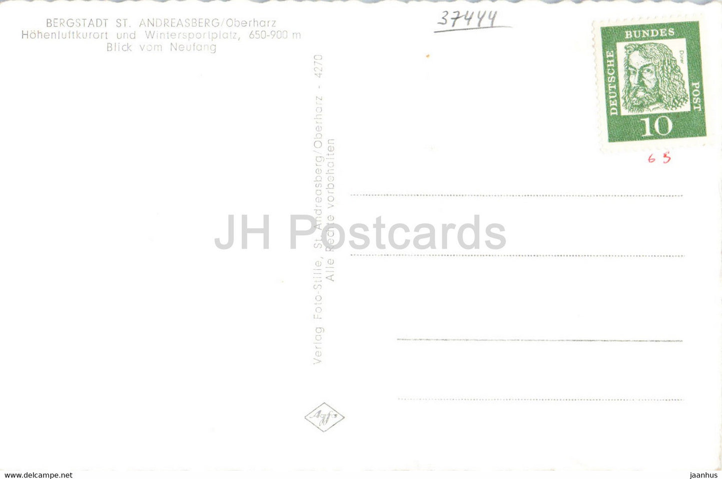 Bergstadt St Andreasberg - Blick vom Neufang - old postcard - Germany - unused