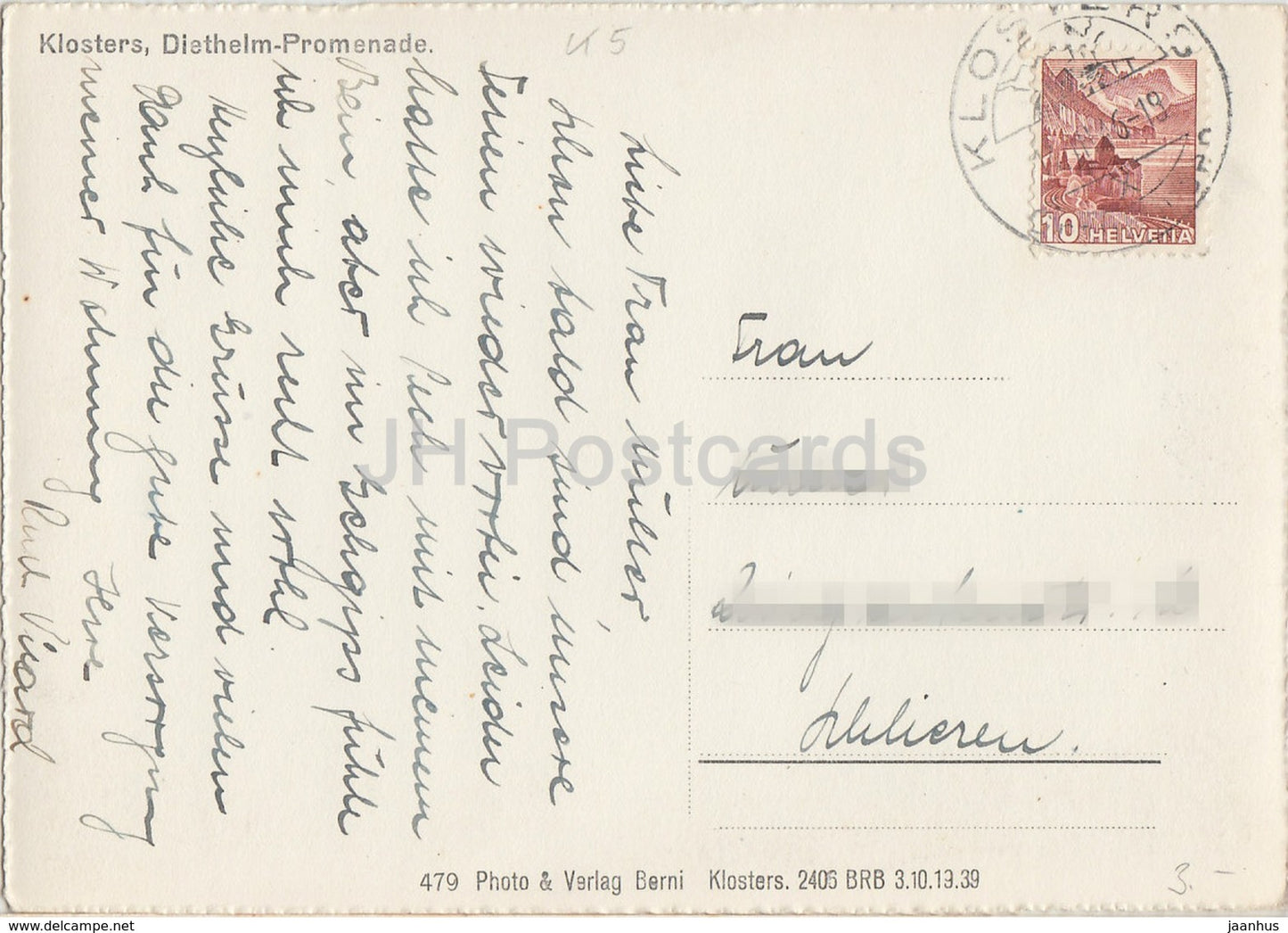 Klosters - Diethelm Promenade - 1946 - Switzerland - used