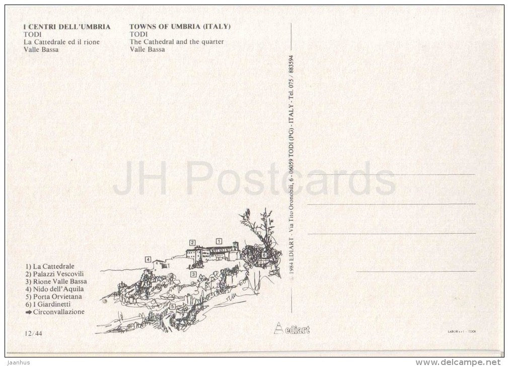 Cattedrale , Valle Bassa - cathedral - Todi - Perugia - Umbria - 12/44 - Italia - Italy - unused - JH Postcards