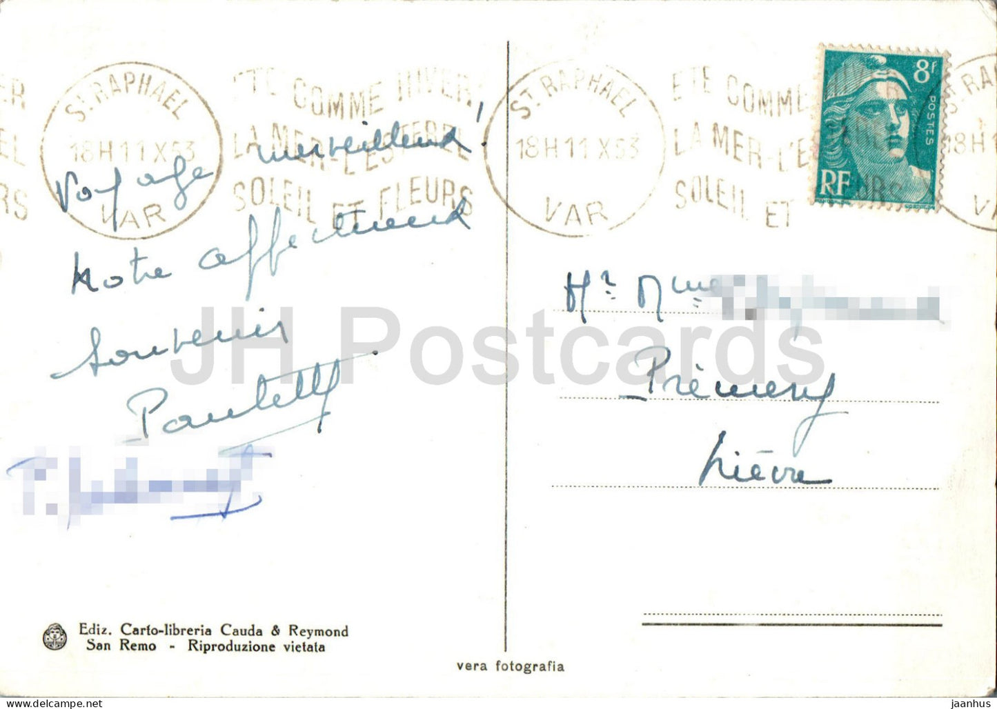 Sanremo - San Remo - Riviera dei Fiori - 511-174 - old postcard - 1953 - Italy - used