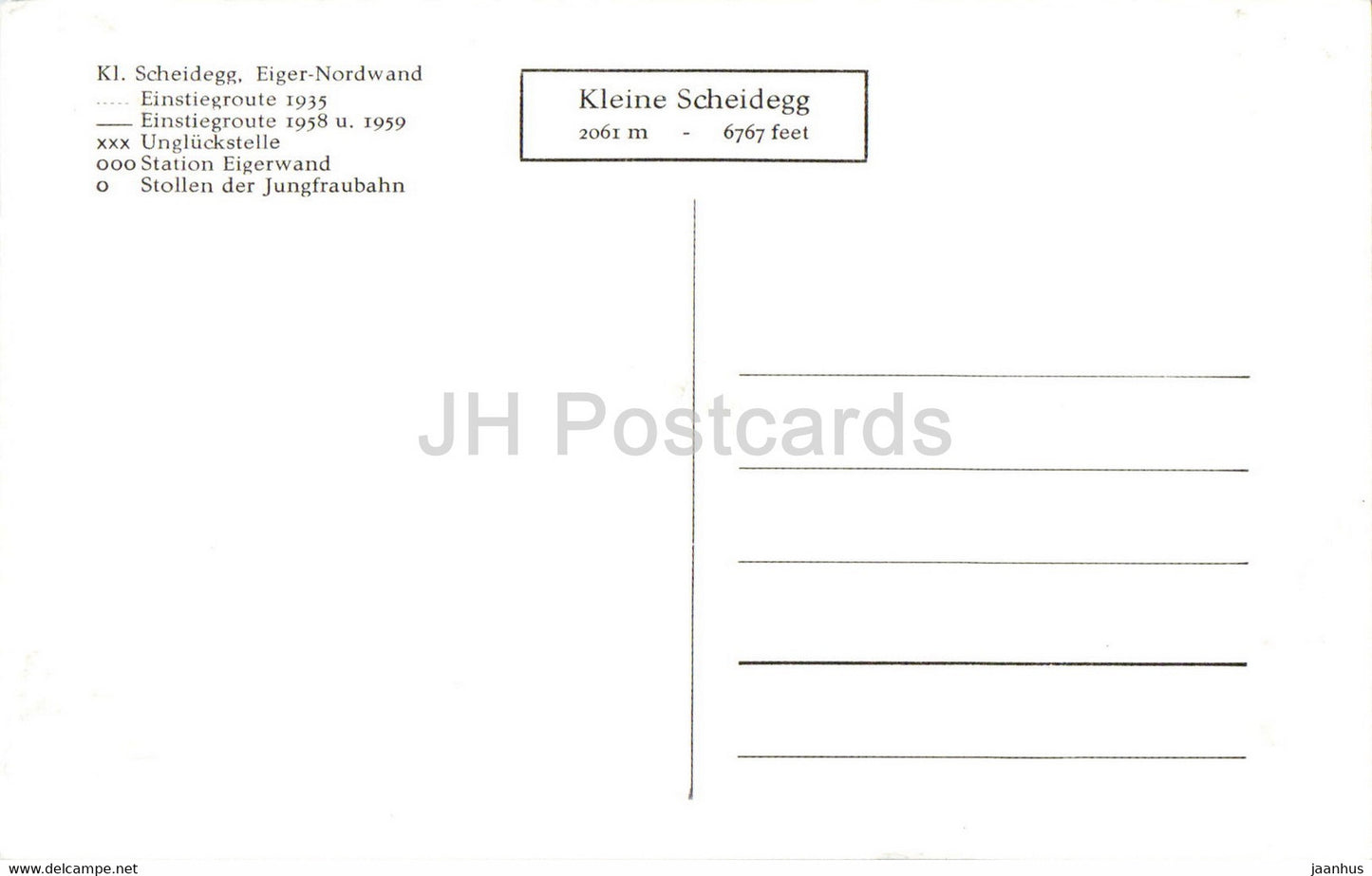 Kl Scheidegg - Eiger Nordwand - 11 - old postcard - Switzerland - unused