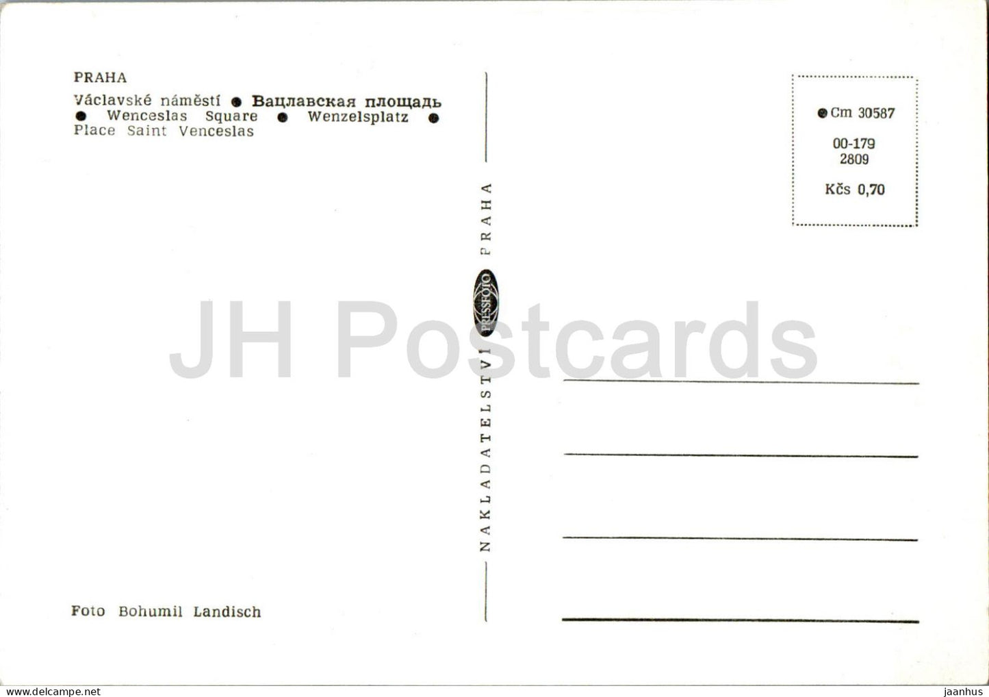 Praha - Prague - Vaclavske Namesti - Wenceslas Square - tram - 30587 - Czech Republic - Czechoslovakia - unused