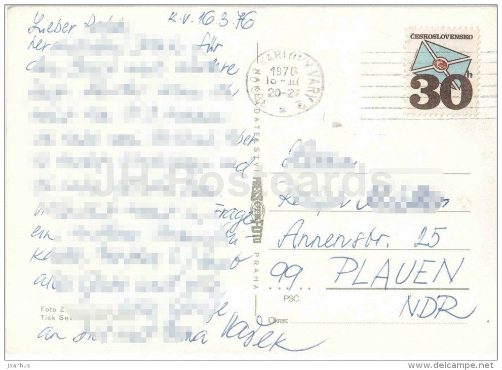 mountain river - Czechoslovakia - Czech - used 1976 - JH Postcards