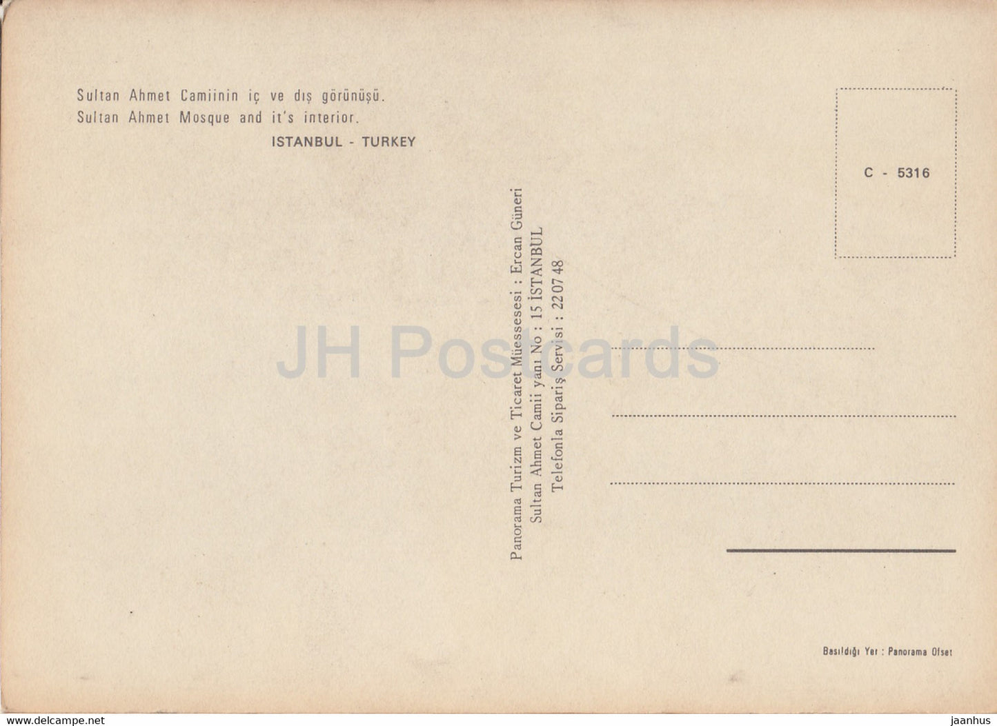 Istanbul - Sultan Ahmet Mosque and it's Interior - Turkey - unused