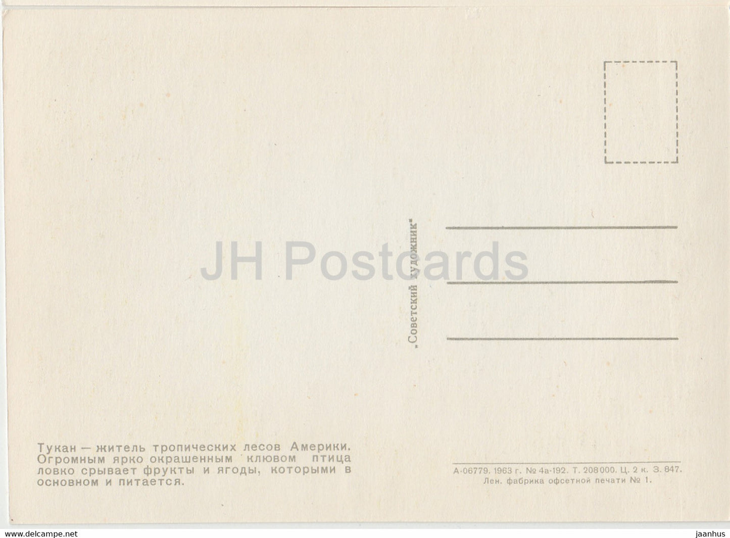 Tukan - Vögel - Moskauer Zoo - 1963 - Russland UdSSR - unbenutzt