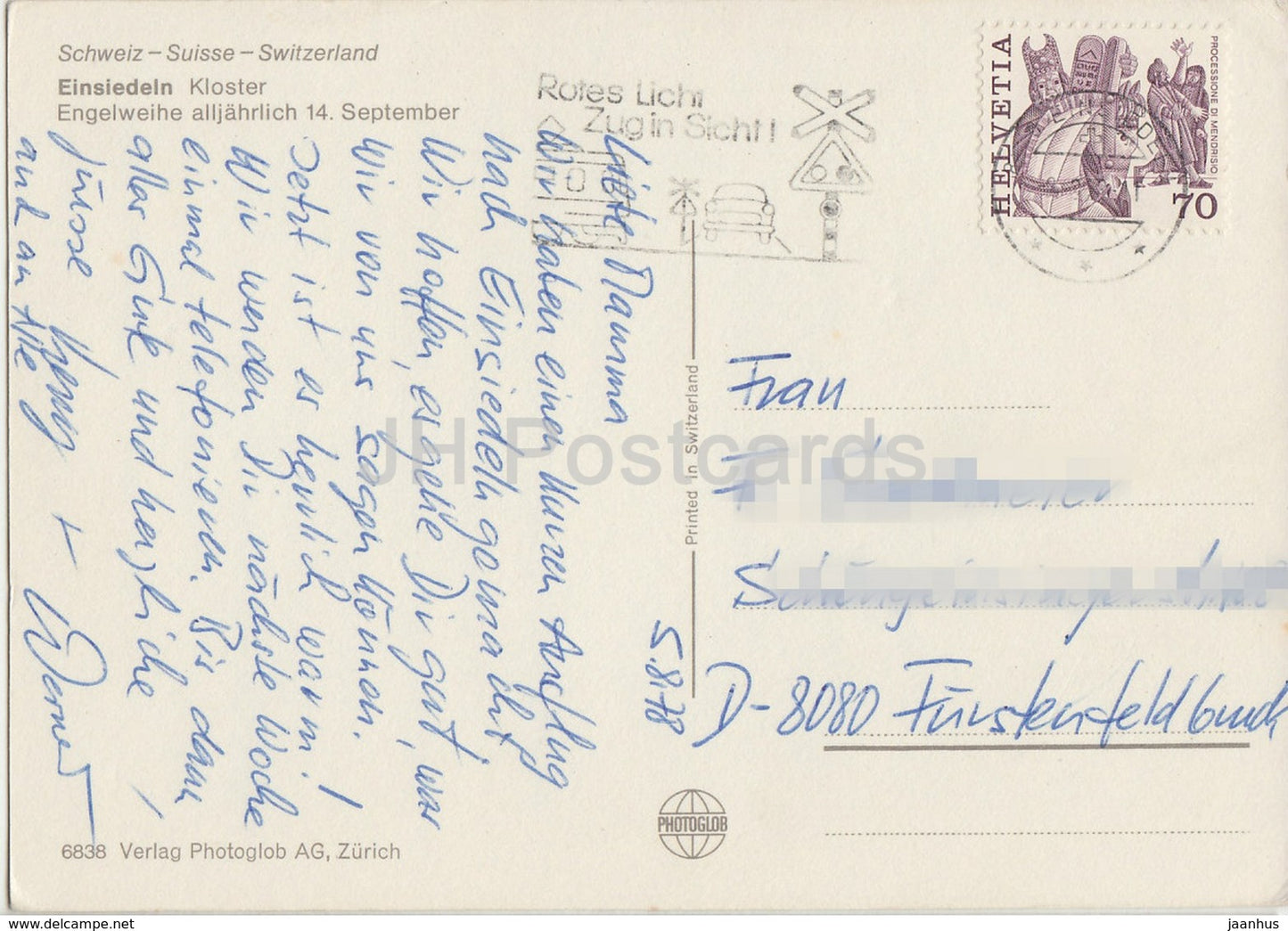 Einsiedeln Kloster - Engelweihe - 1978 - Switzerland - used