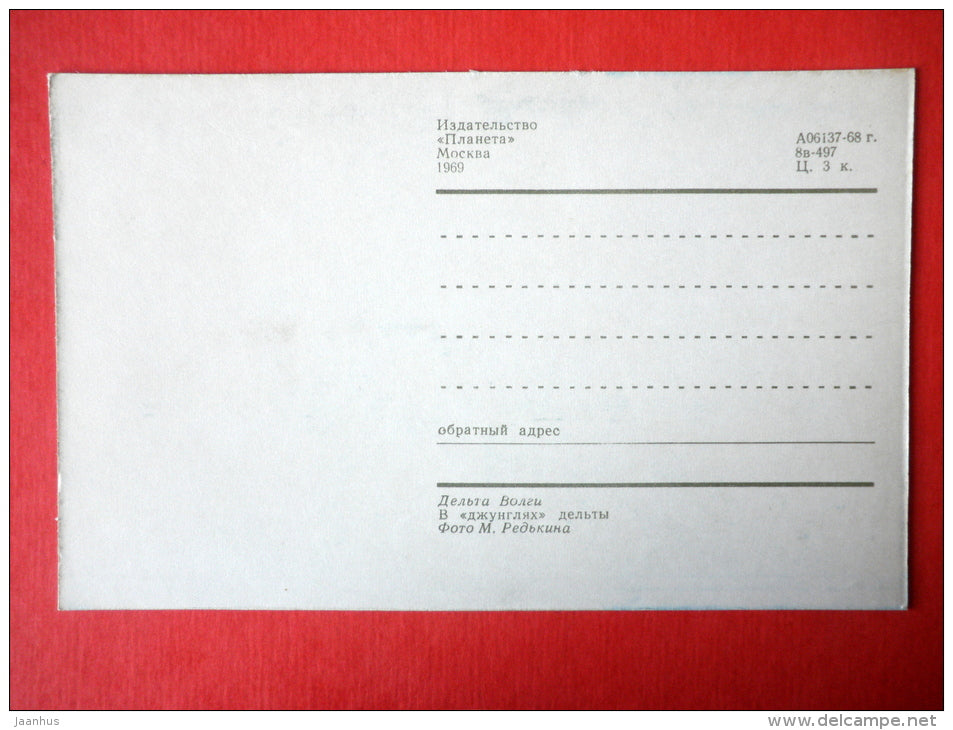 motorboat - delta of Volga river - 1969 - USSR Russia - unused - JH Postcards