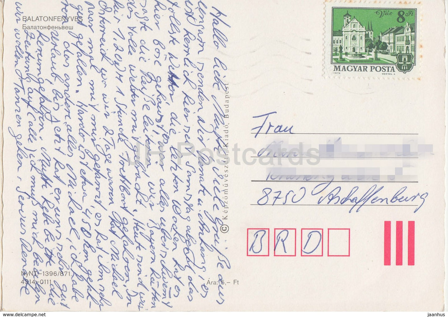 Balaton - Balatonfenyves - bateau à voile - hôtel - multiview - années 1970 - Hongrie - utilisé