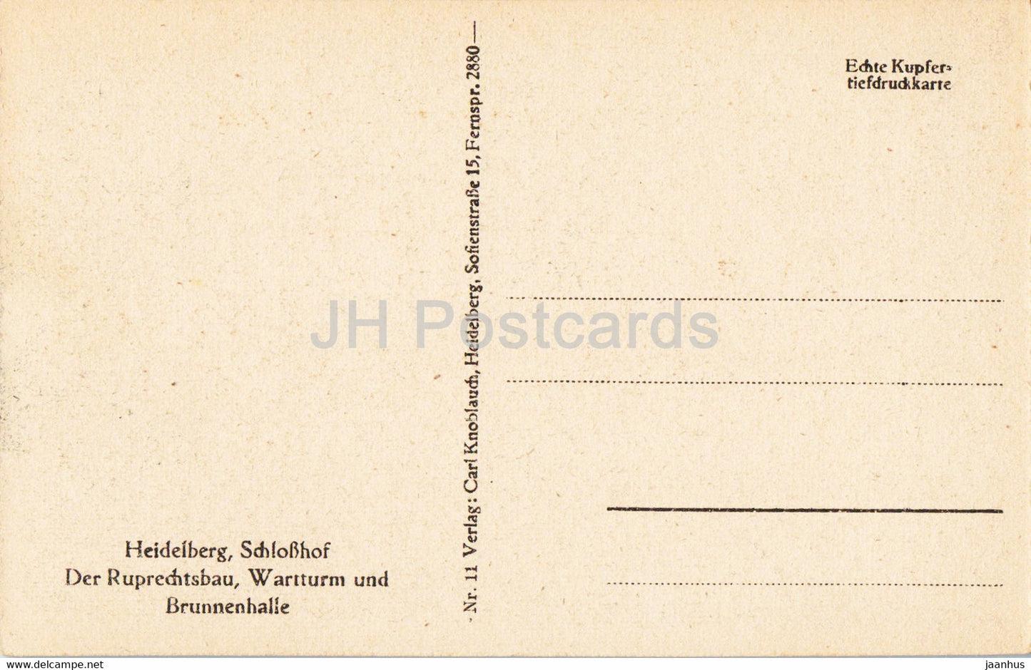 Heidelberg - Schlosshof - Der Ruprechtsbau - Wartturm und Brunnenhalle - alte Postkarte - Deutschland - unbenutzt