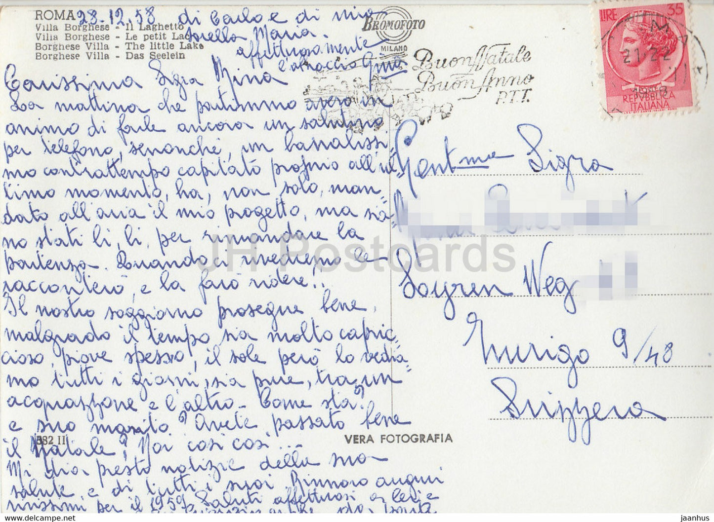 Roma - Rome - Villa Borghese - Il Laghetto - The Little Lake - old postcard - 1958 - Italy - used