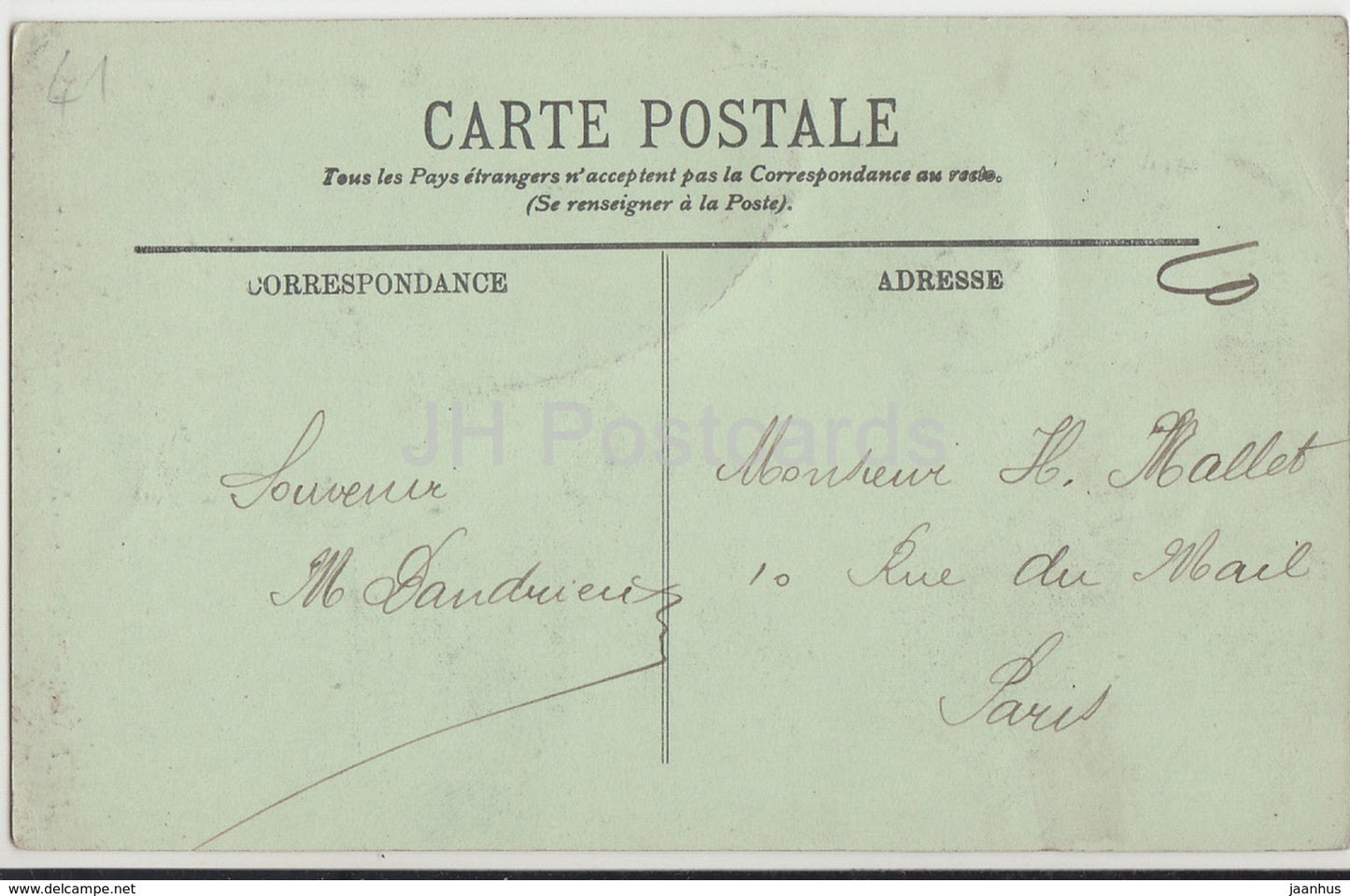 Blois - L'Aile Louis XII - Statue de Louis XII - cheval - château - 47 - 1908 - carte postale ancienne - France - utilisé