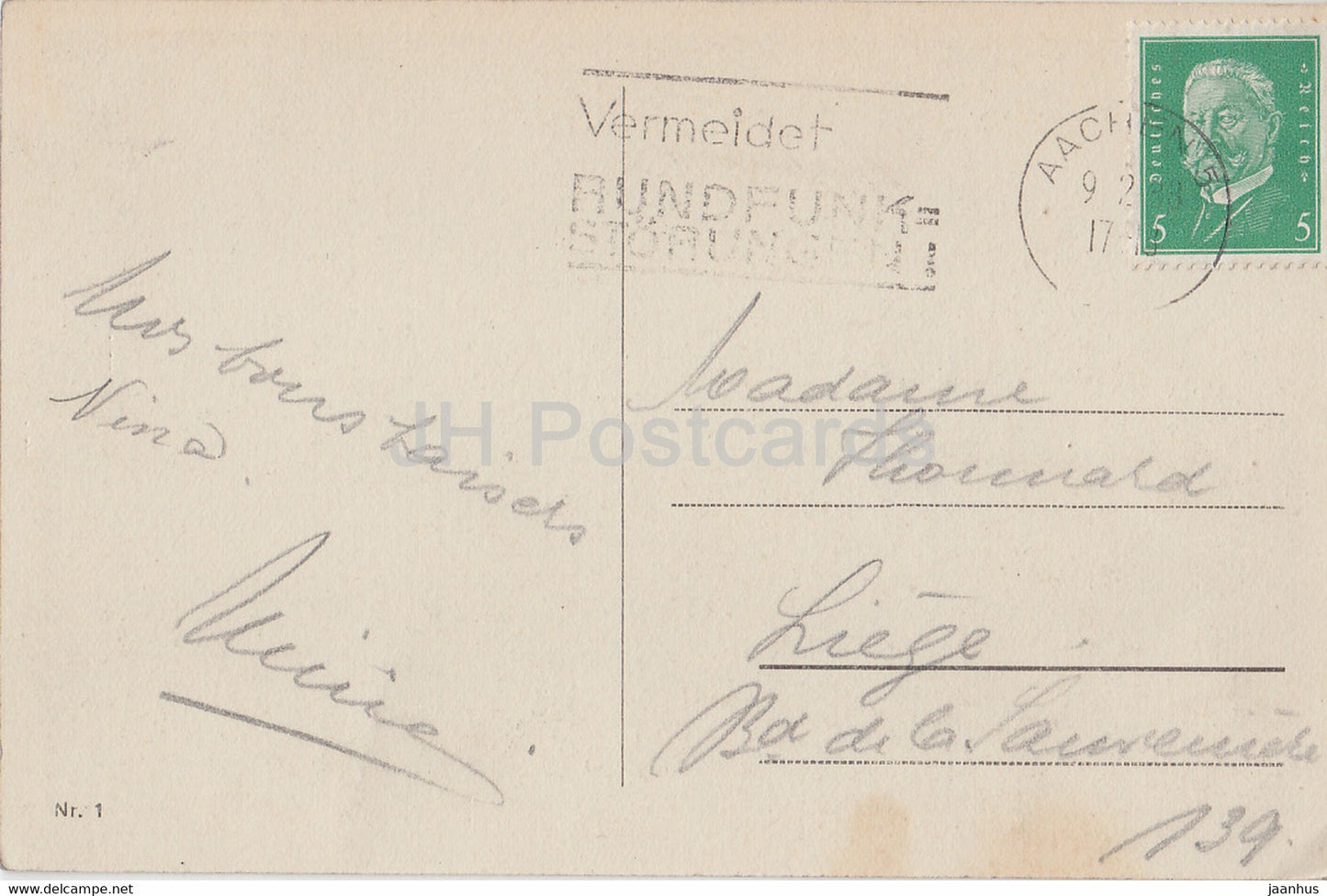 Bad Aachen - Der Postwagen - 1 - old postcard - 1933 - Germany - used