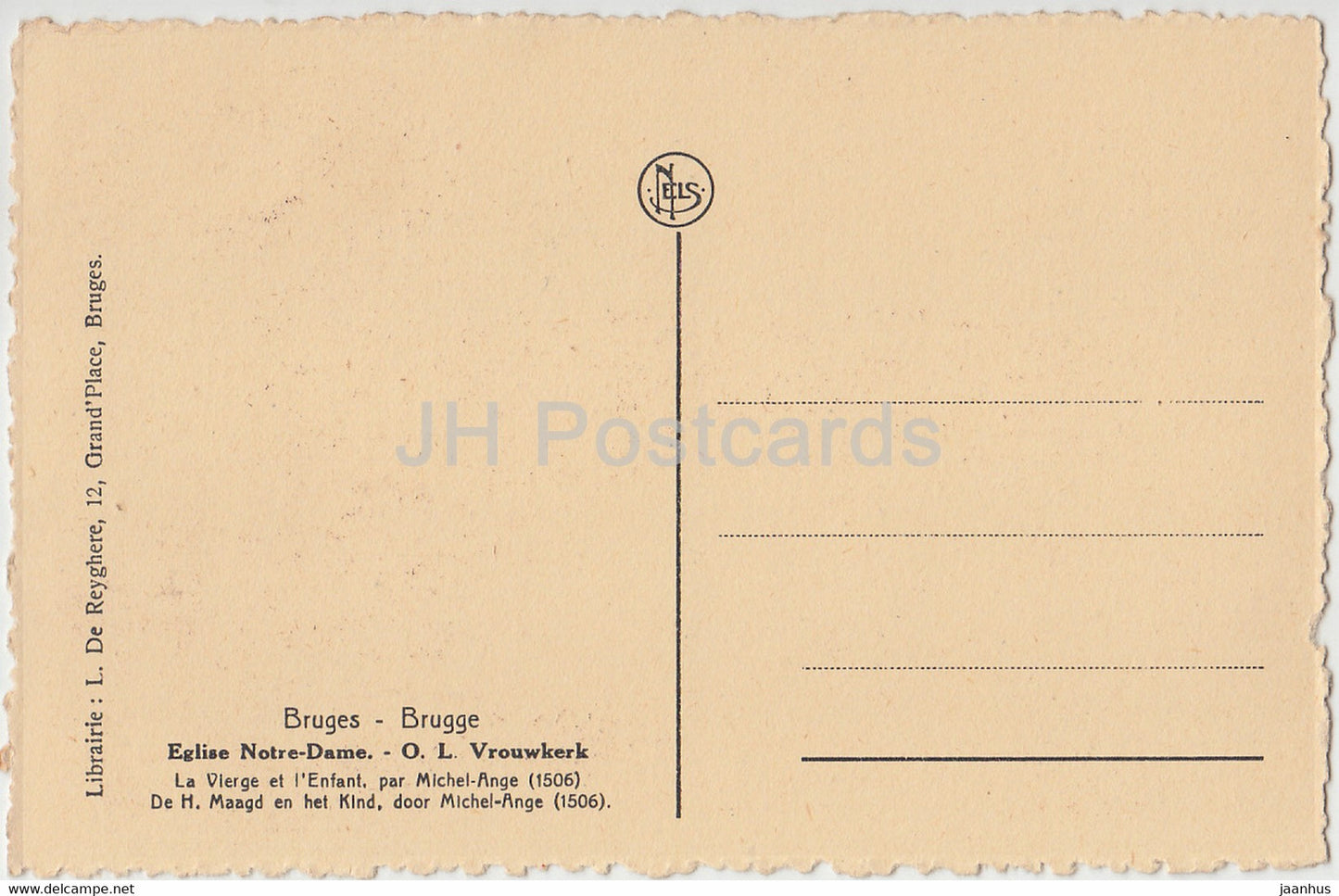 Bruges - Brugge - Eglise Notre Dame - O L Vrouwkerk - La Vierge et l'Enfant - old postcard - Belgium - unused