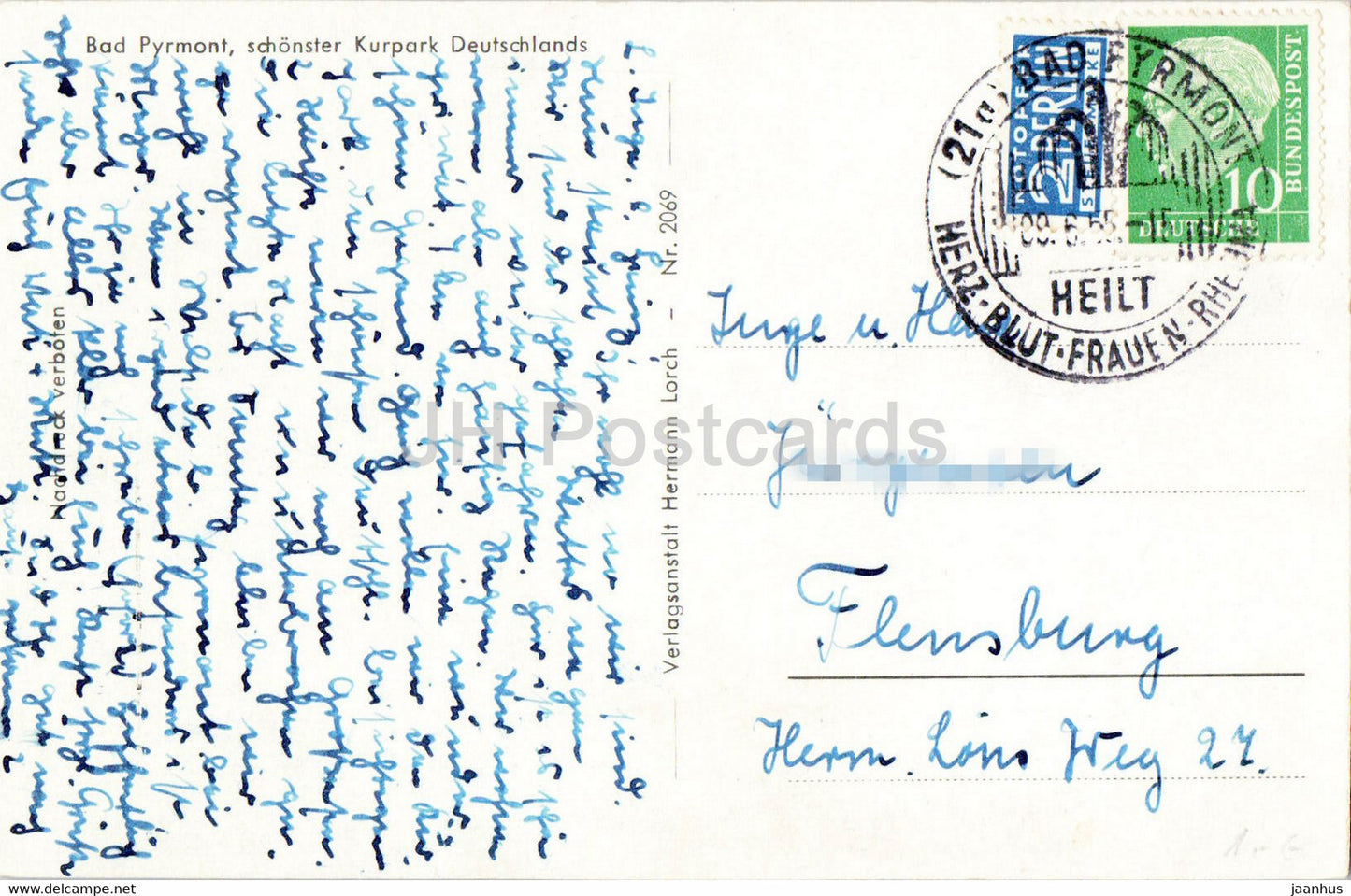 Bad Pyrmont - schonster Kurpark Deutschalnd - old postcard - 1955 - Germany - used