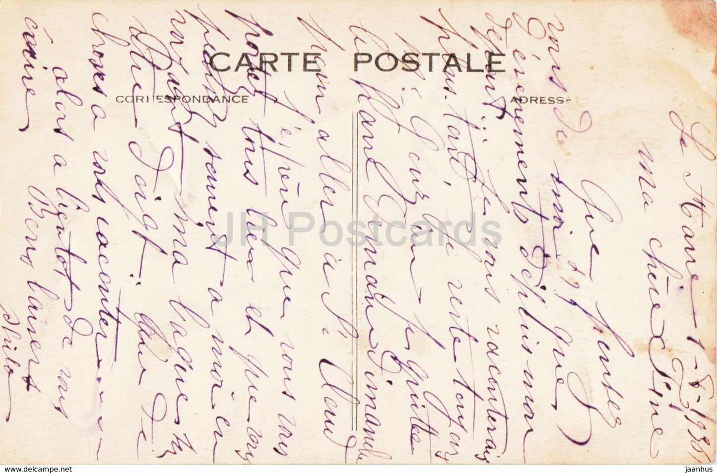 Le Havre - Monument de la Reconnaissance Belge 1914-1918 - 37 - alte Postkarte - 1936 - Frankreich - gebraucht