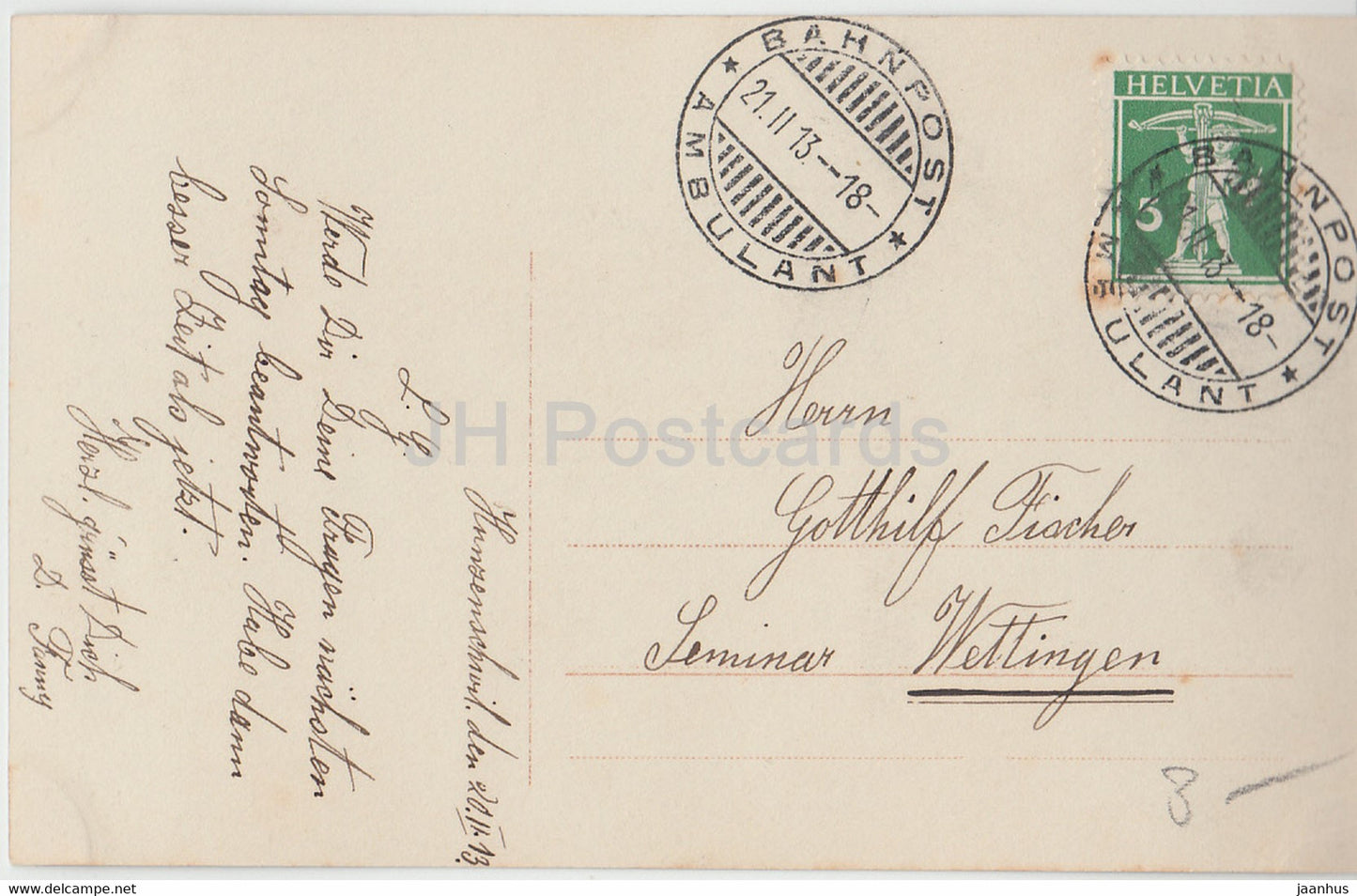 girl - children - EAS 8083/4 - Bahnpost Ambulant - old postcard - 1918 - used