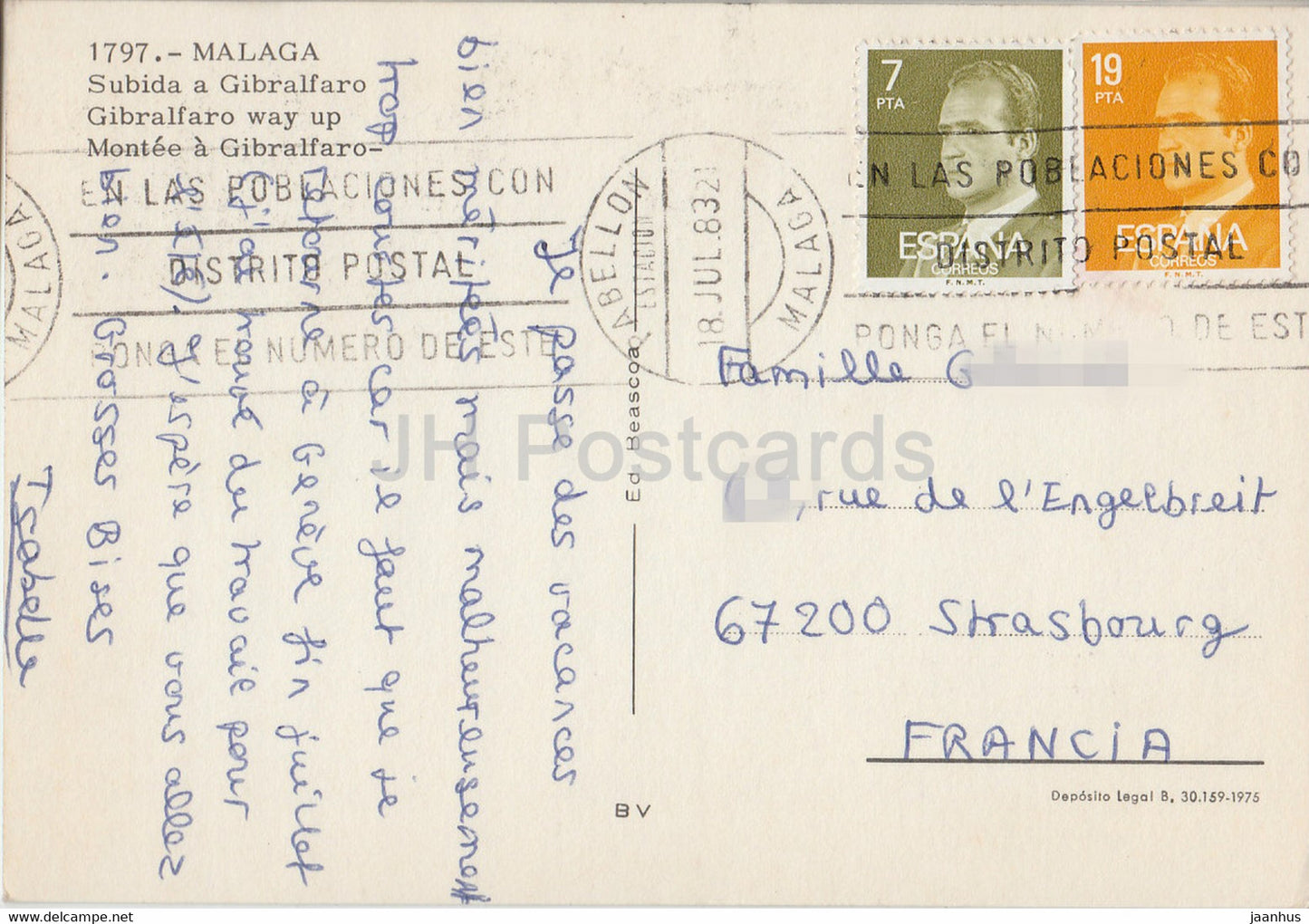 Malaga - Subida a Gibralfaro - Gibralfaro en hauteur - 1983 - Espagne - d'occasion