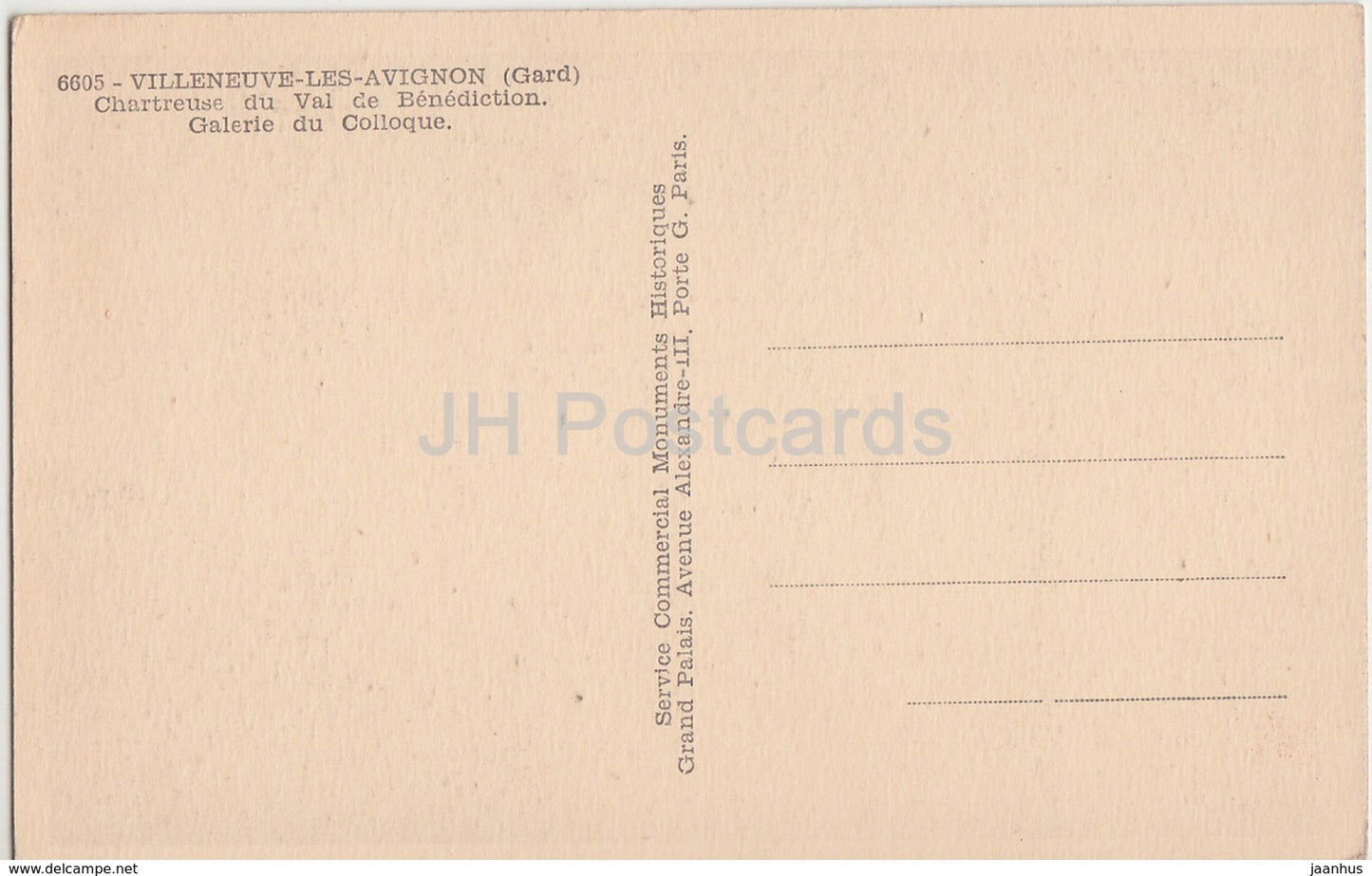 Villeneuve les Avignon - Chartreuse du Val de Benediction - Galerie du Colloque - 6605 - old postcard - France - unused