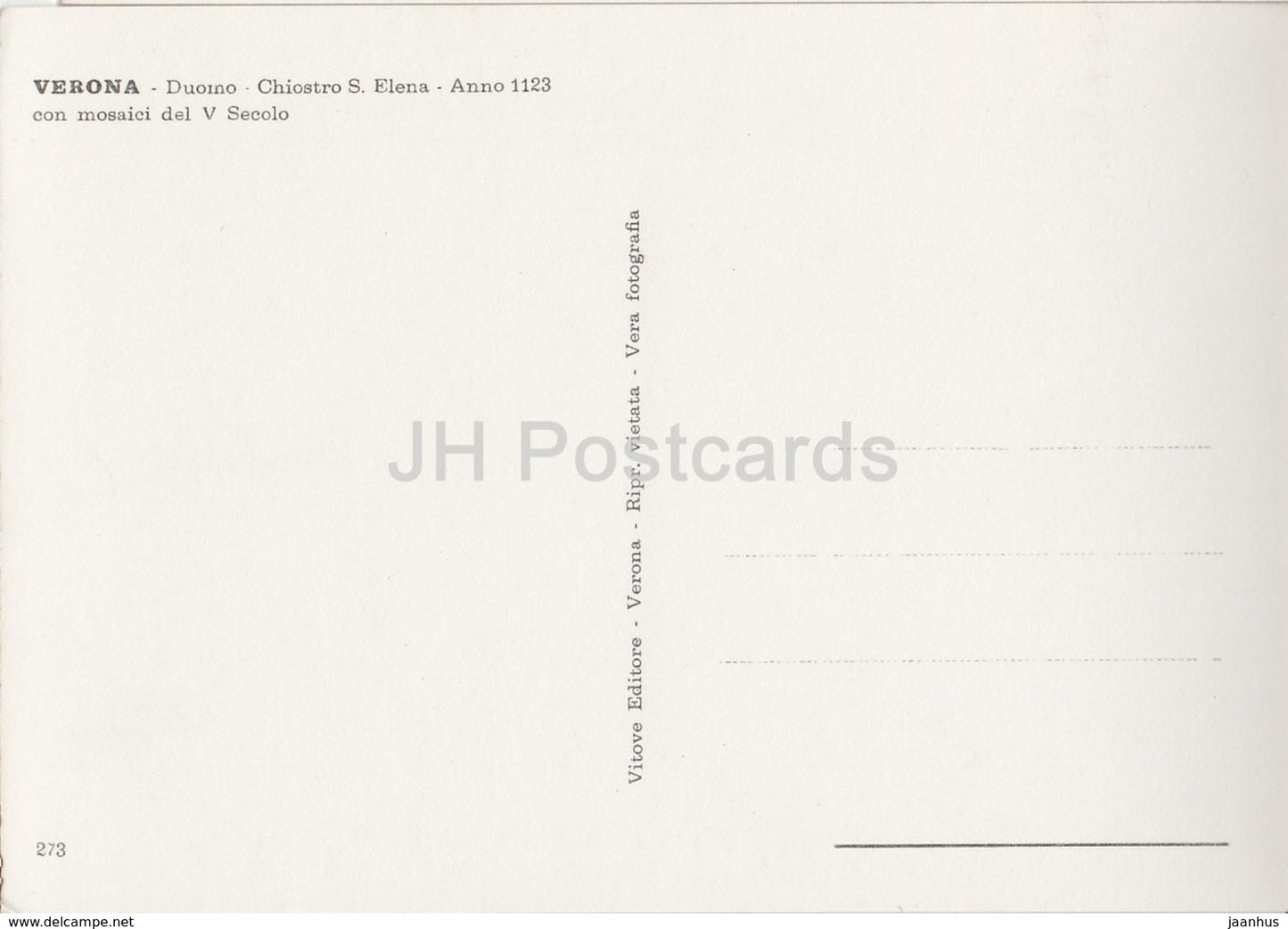 Verona - Duomo - Chiostro S. Elena - cathedral - cloister - 273 - Italy - old postcard - unused