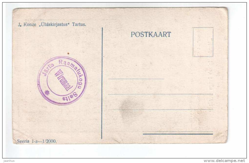 Illustration by A. Promet - Bereaved Lady - from estonian national epic Kalevipoeg - old postcard - unused - JH Postcards