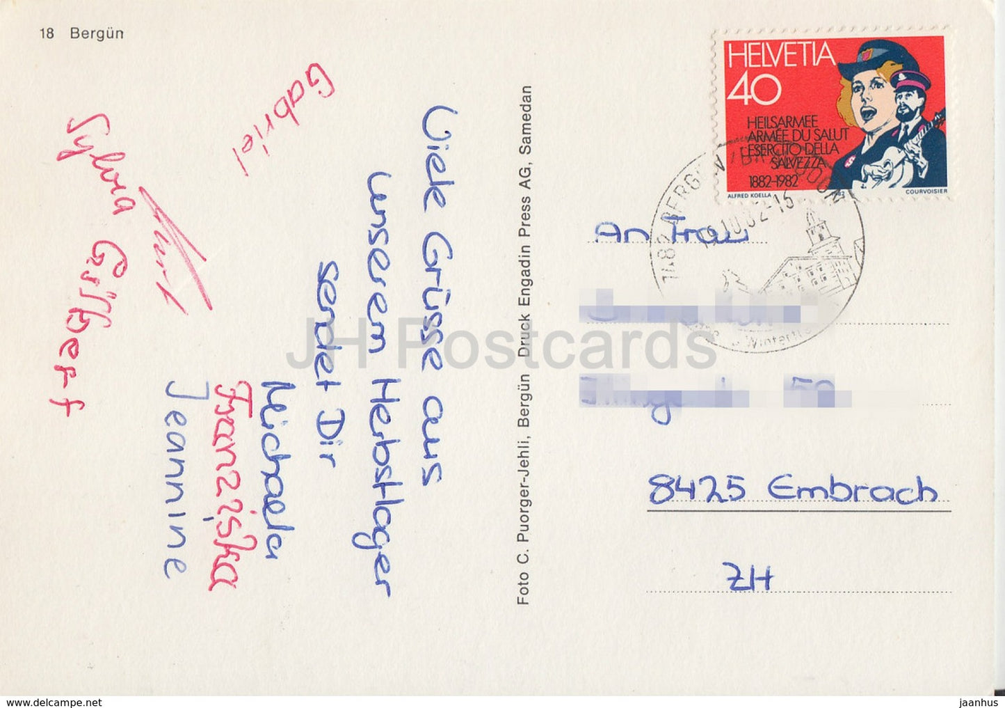 Bergun – 1982 – Schweiz – gebraucht