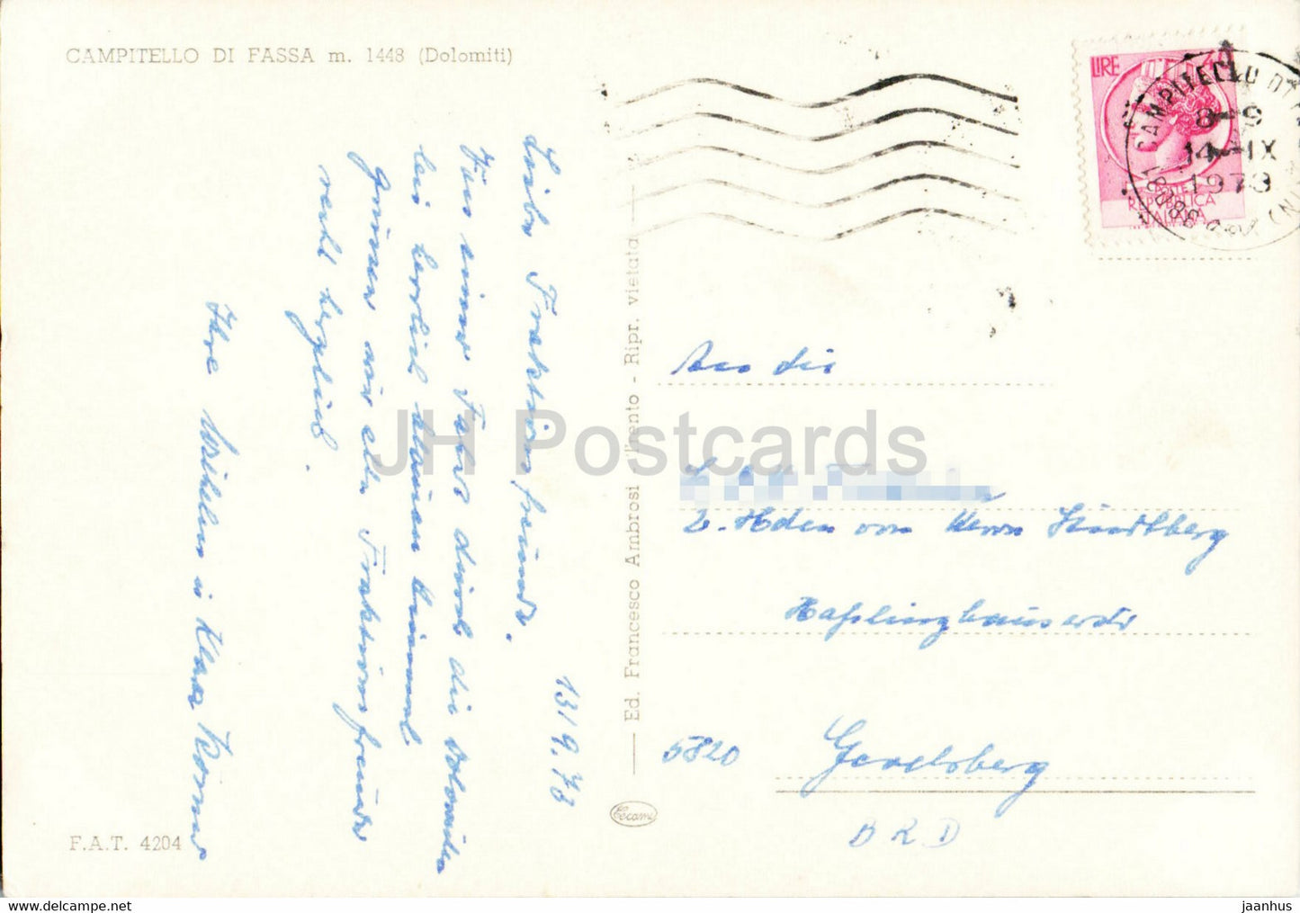 Campitello di Fassa - 1448 m - 1973 - Italy - used