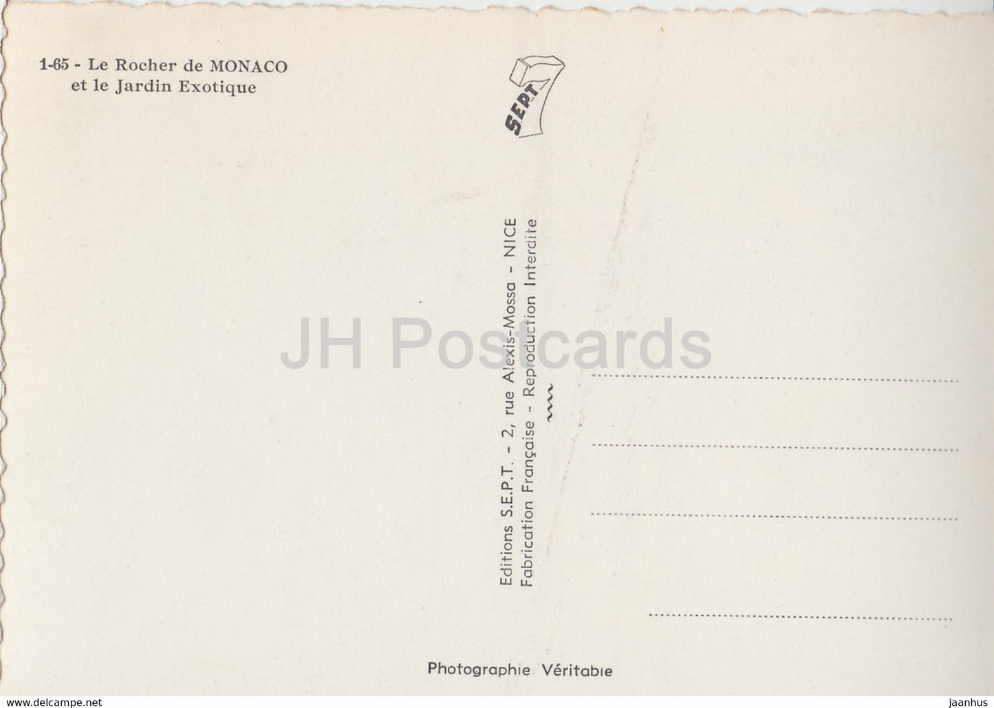 Le Rocher de Monaco - et le Jardin Exotique - Monaco - unused