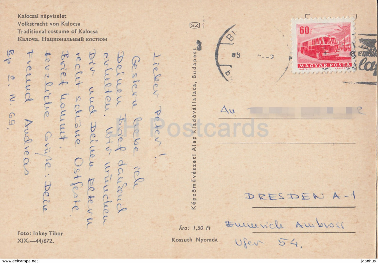 Traditional Costume of Kalocsa - Hungarian Folk Costumes - dancing - Hungary - used