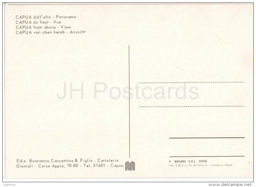 dall´alto - panorama - Capua - Caserta - Campania - Italia - Italy - unused - JH Postcards