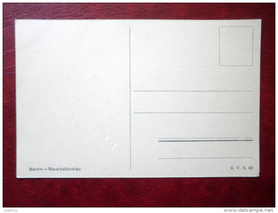 Marschallbrücke - bridge - horses - Berlin - old postcard - Germany - unused - JH Postcards