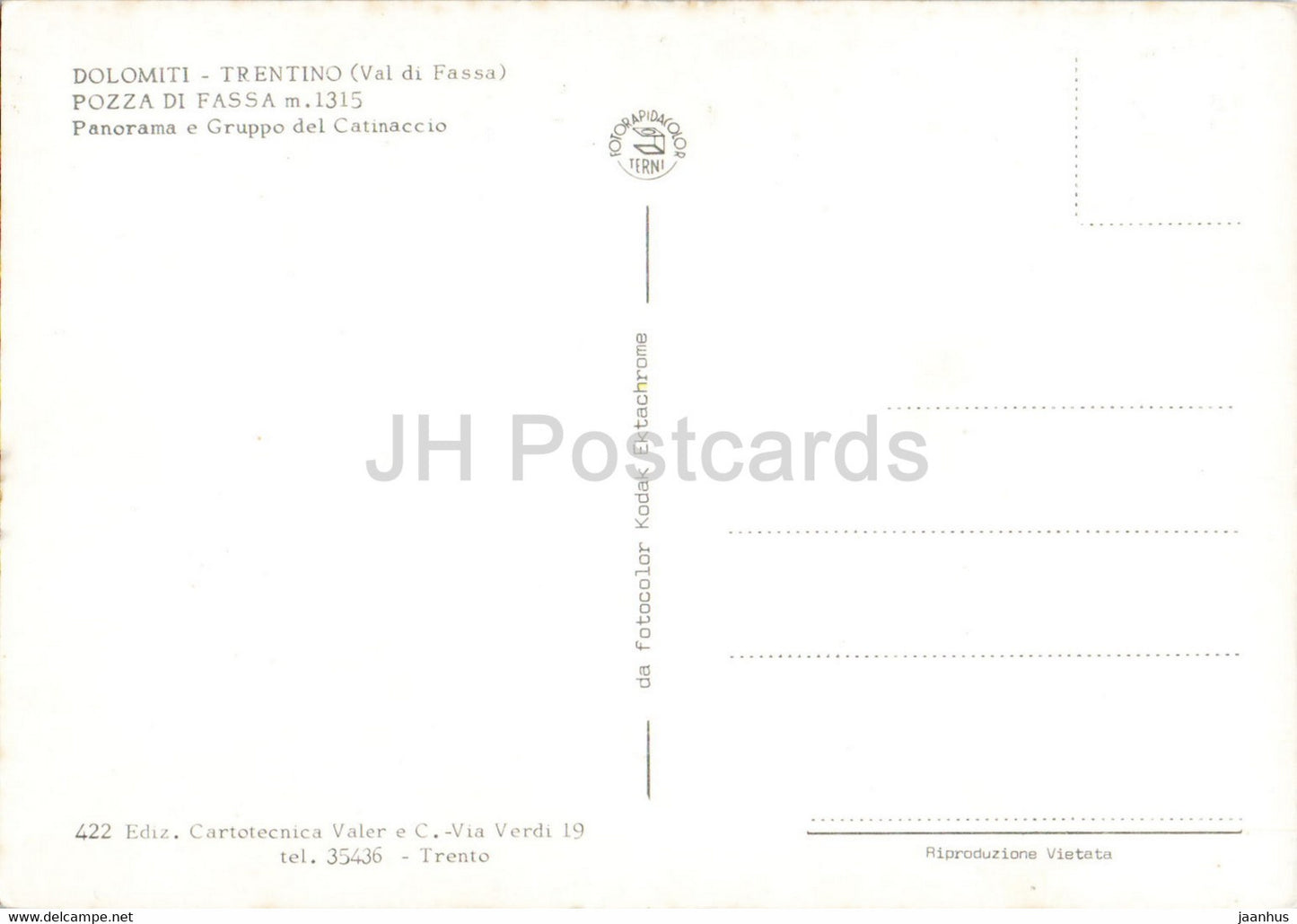 Pozza di Fassa - Panorama e Gruppo del Catinaccio - Italy - unused