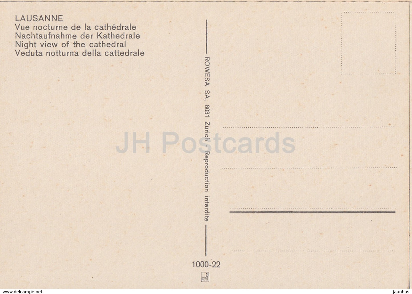 Lausanne - Vue nocturne de la cathedrale - Night view of the cathedral - Switzerland - unused