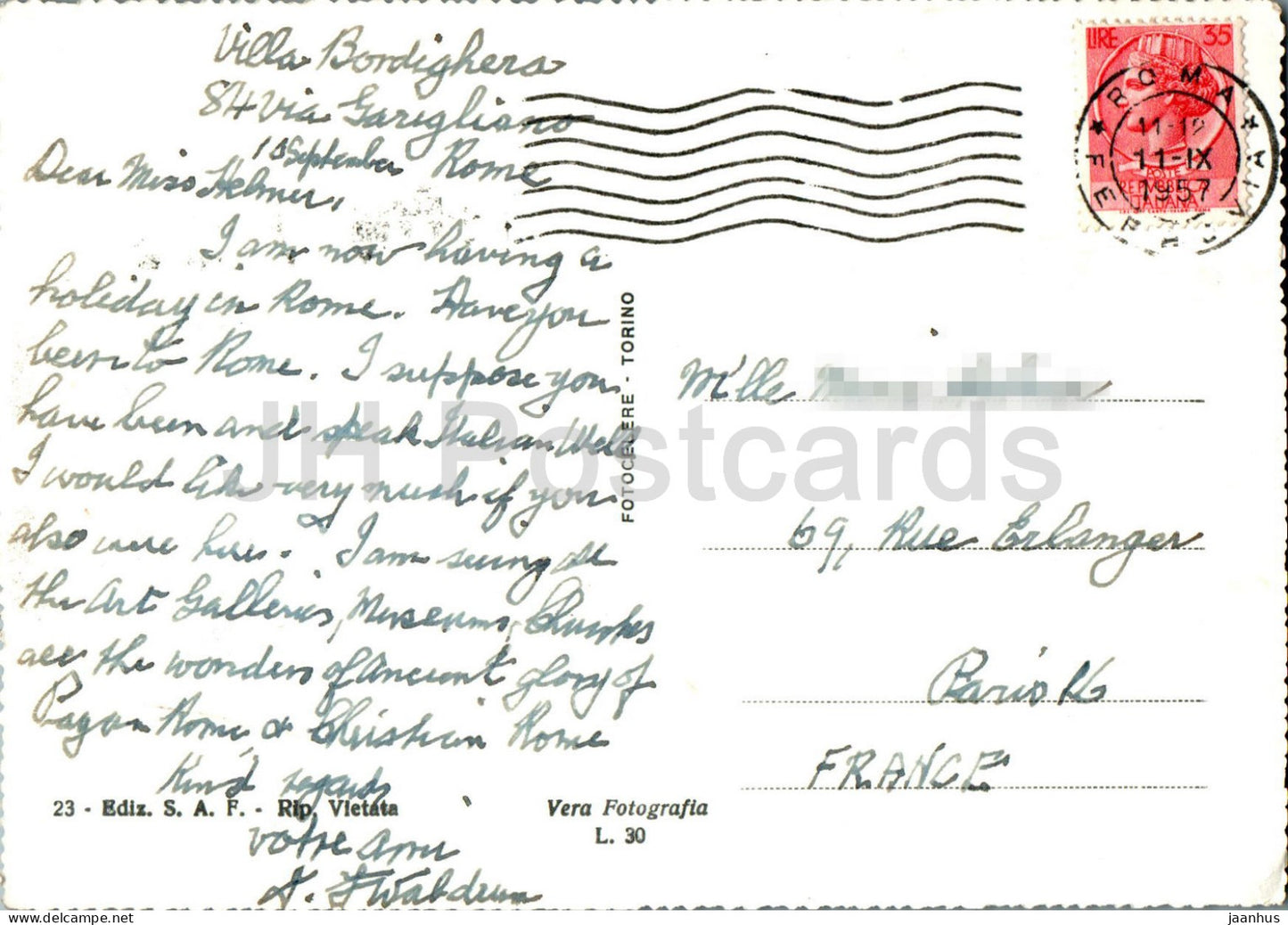 Roma - Rome - Ponte e Castel Sant Angelo - bridge - old postcard - 1957 - Italy - used