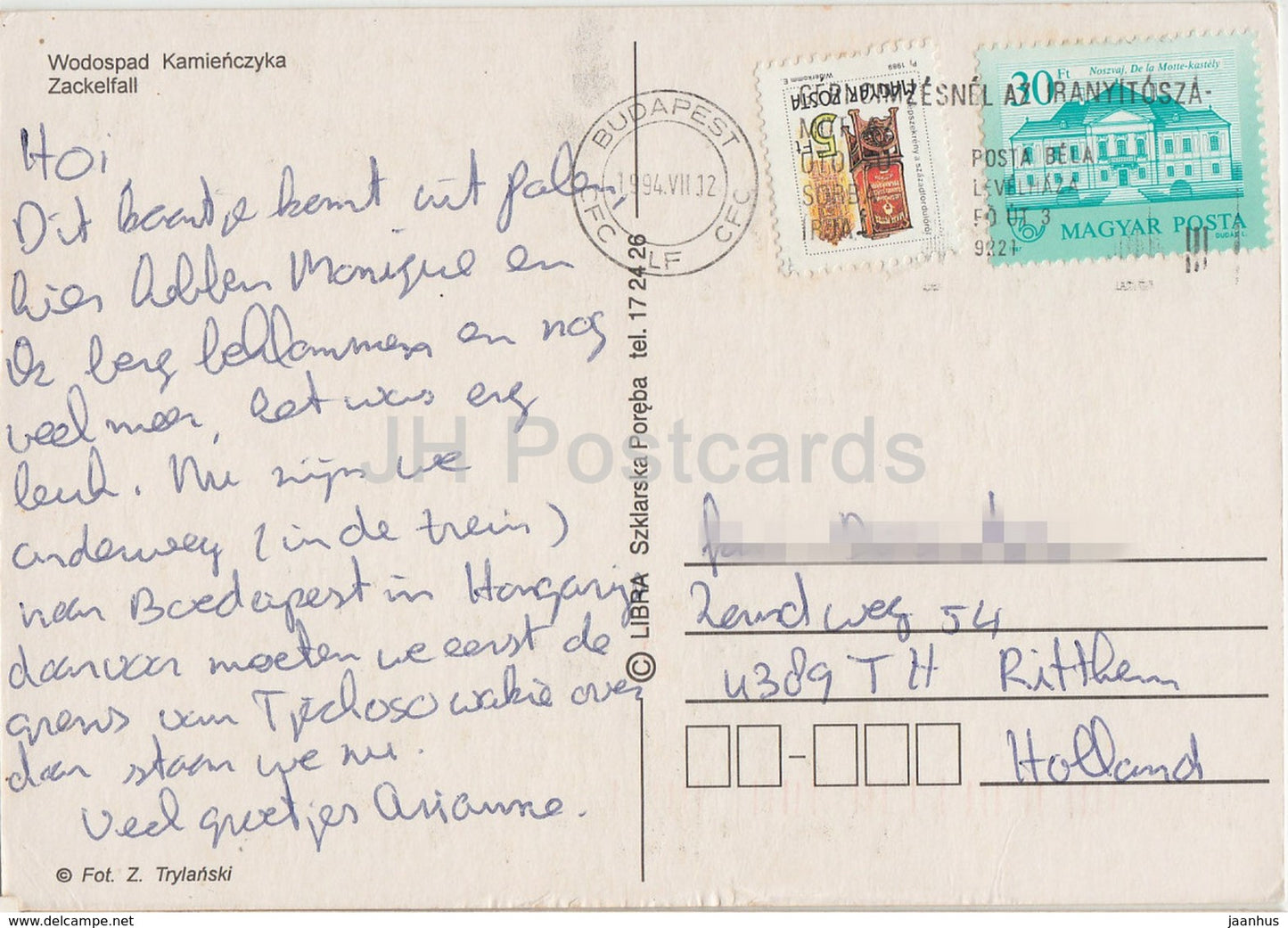 Szklarska Poreba - Wodospad Kamienczyka - Zackelfall - cascade - 1994 - Hongrie - d'occasion