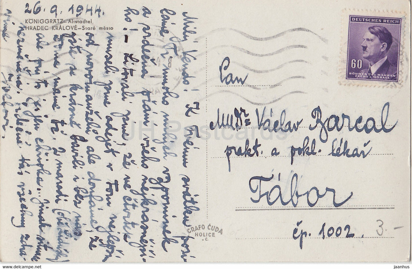Hradec Kralove - Koniggratz - Altstadtel - Stare Mesto - 1944 - old postcard - Czech Republic - used