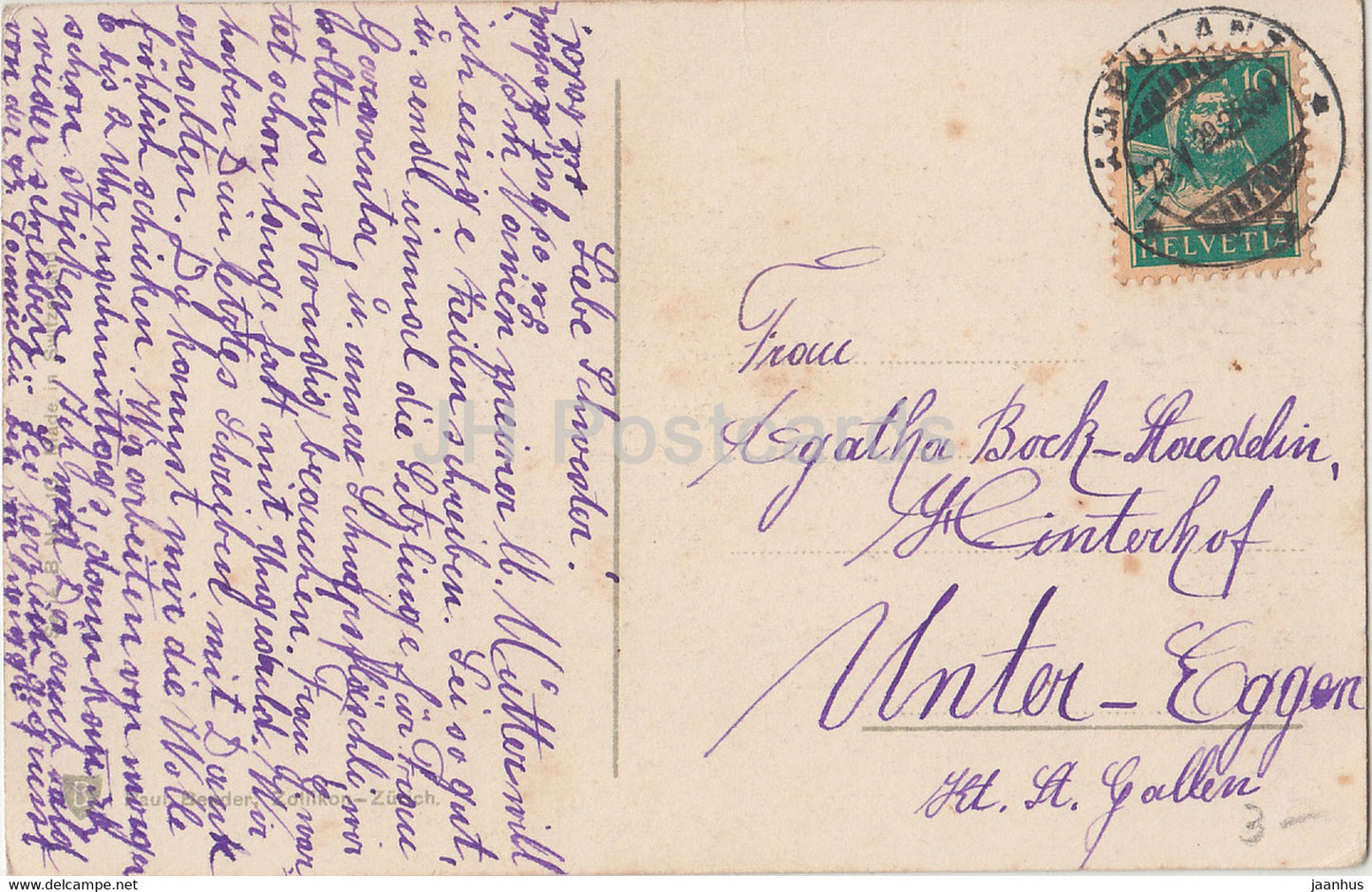 roses rose orange - fleurs - Paul Bender - carte postale ancienne - 1929 - Suisse - utilisé